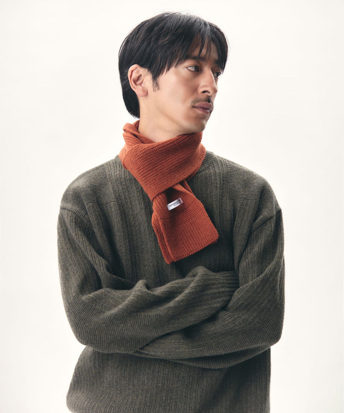 에스피오나지(ESPIONAGE) Miller Wool Blend Knit Muffler Burnt Orange