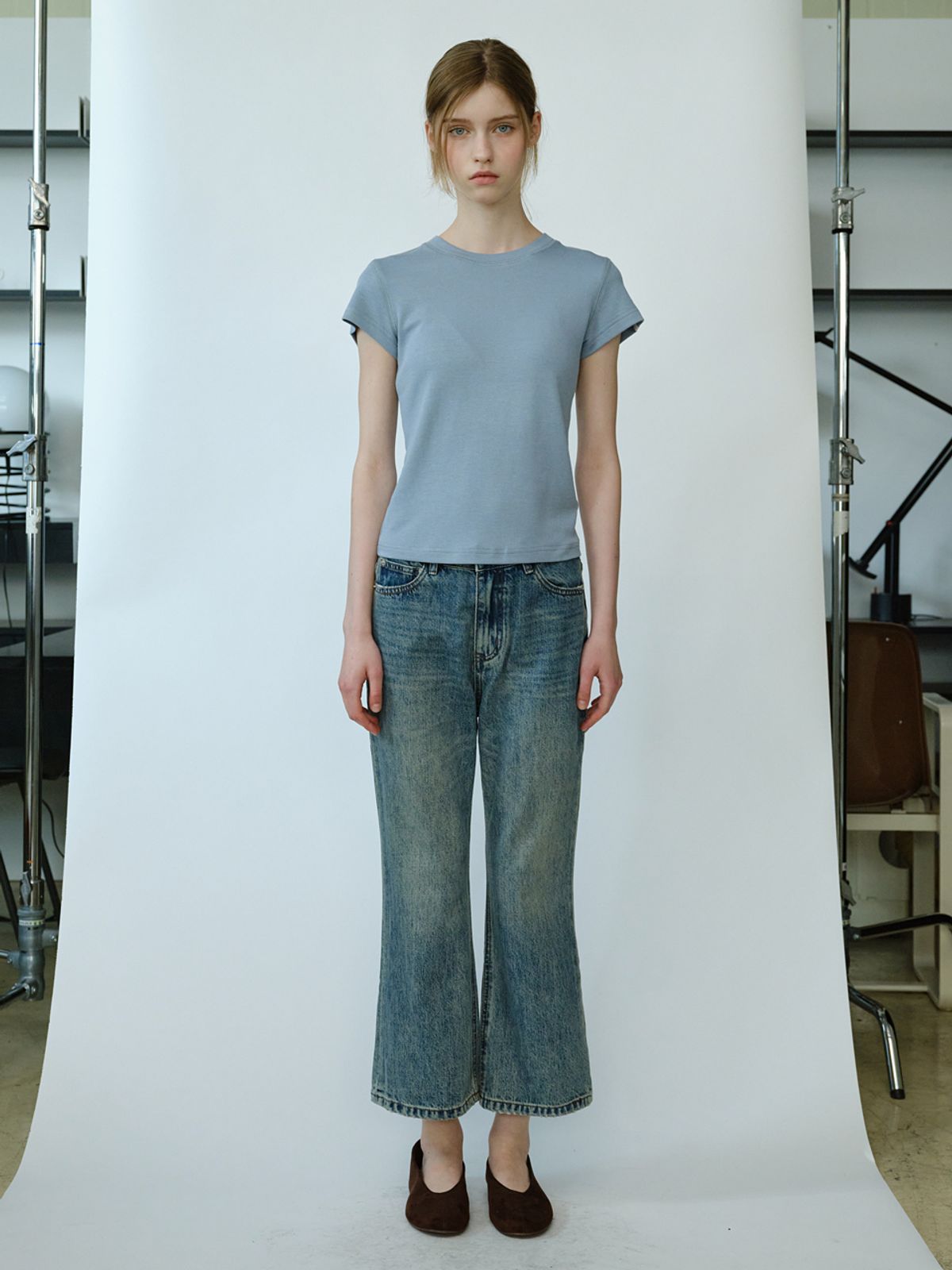 엘씨브이(LCVE) CROP DENIM PANTS_BLUE