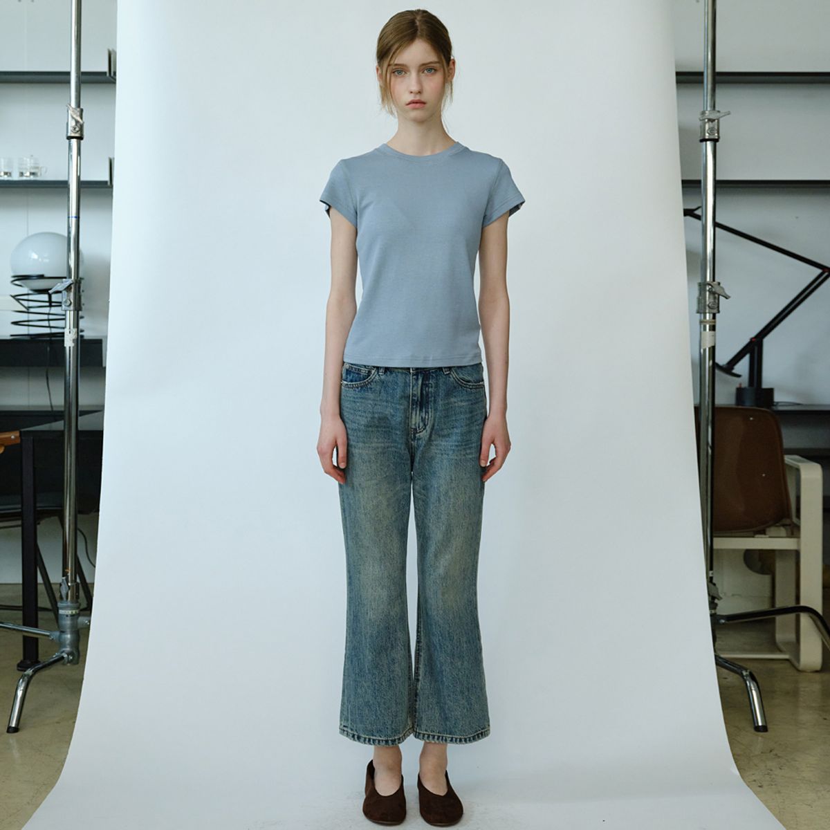 엘씨브이(LCVE) CROP DENIM PANTS_BLUE