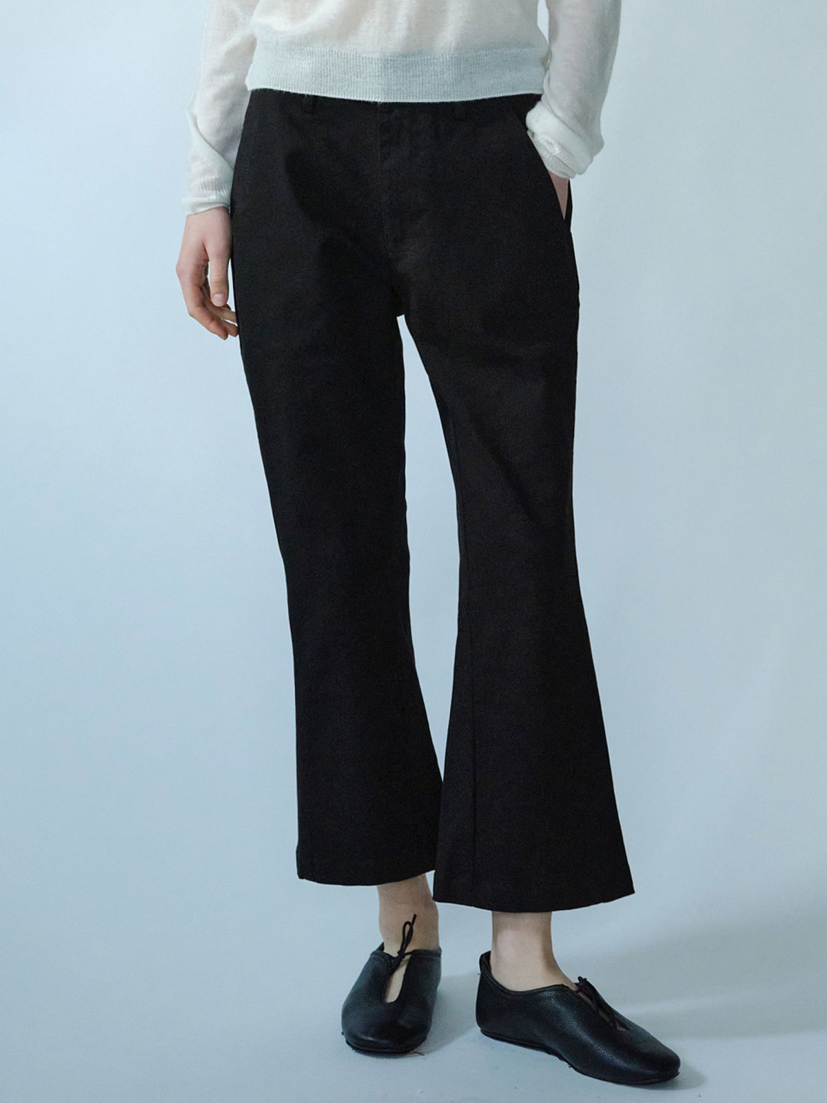 엘씨브이(LCVE) SEMI-FLARE ANKLE PANTS_BLACK
