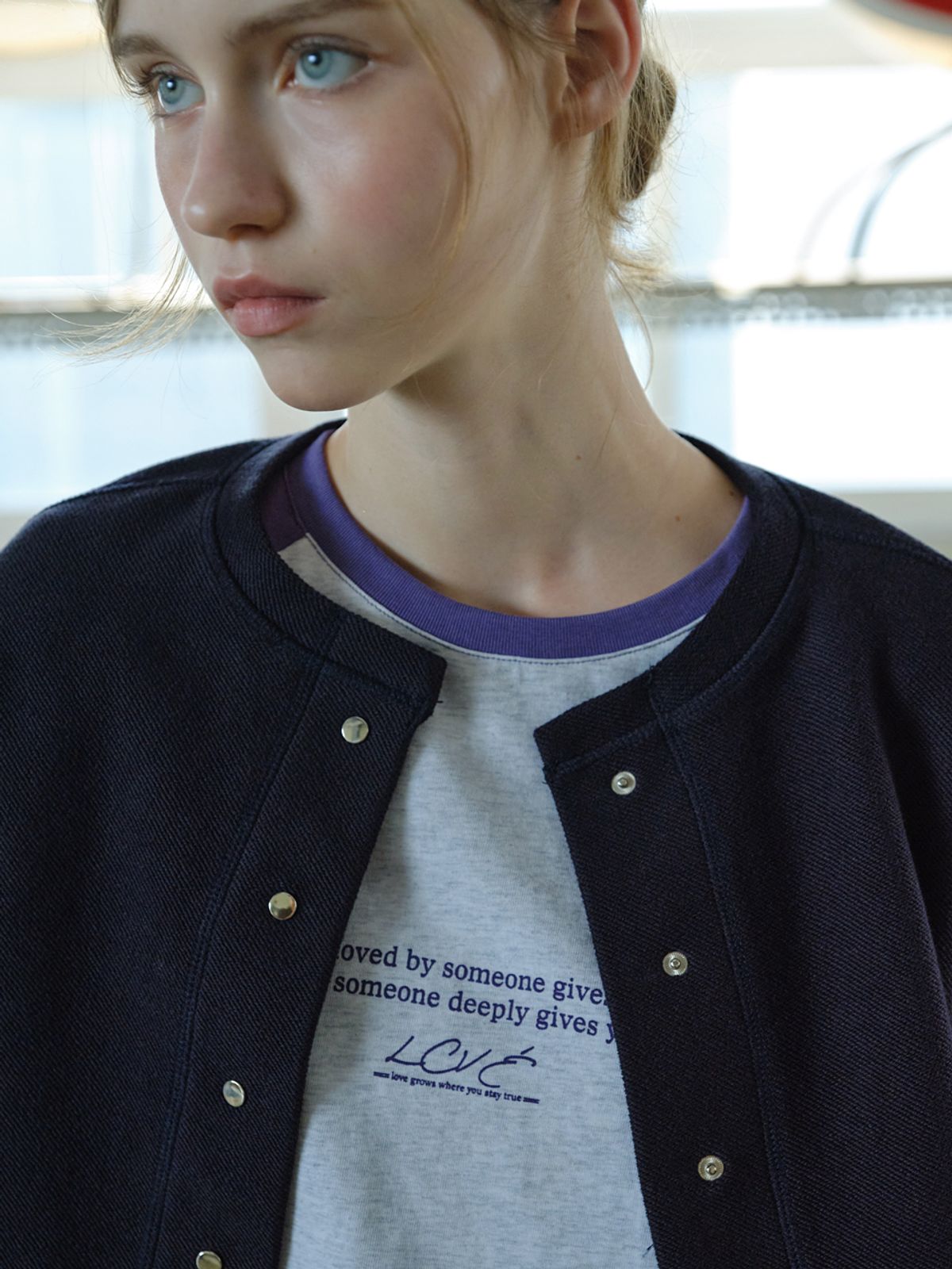 엘씨브이(LCVE) LETTERING GRAPHIC RAGLAN T-SHIRT_PURPLE