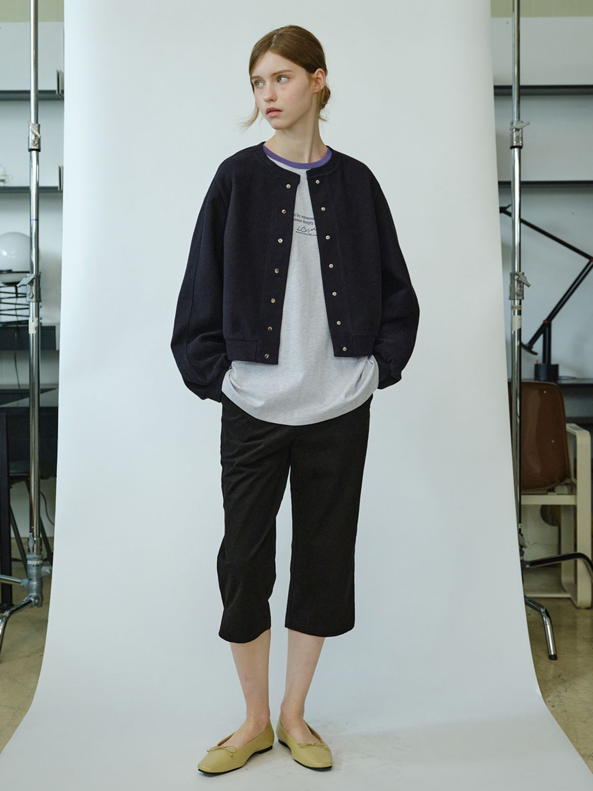 엘씨브이(LCVE) BUTTON BLUSON JUMPER_NAVY