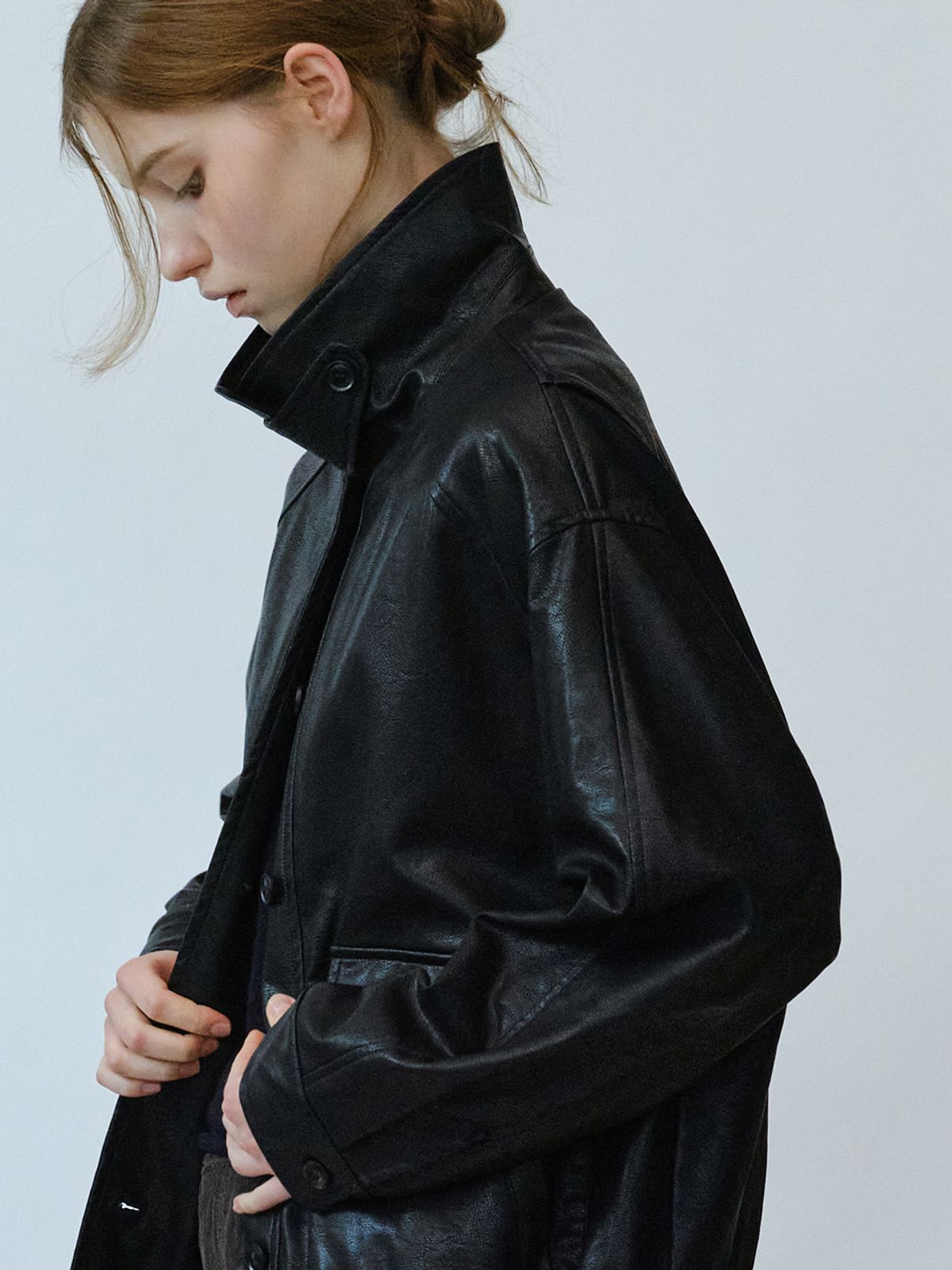 엘씨브이(LCVE) SOFT FAUX LEATHER JUMPER_BLACK