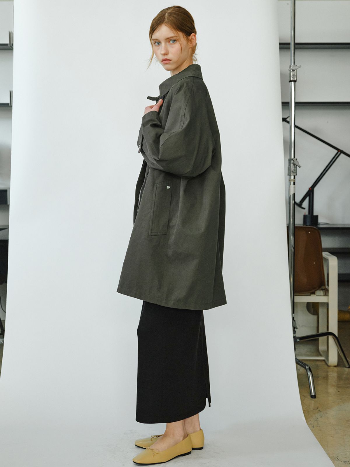 엘씨브이(LCVE) COTTON BALMACAAN COAT_CHARCOAL