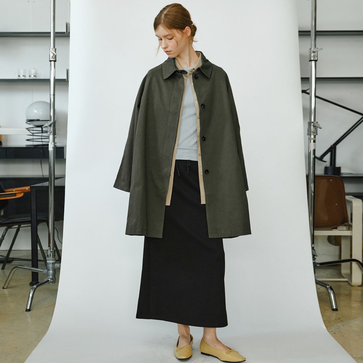 엘씨브이(LCVE) COTTON BALMACAAN COAT_CHARCOAL