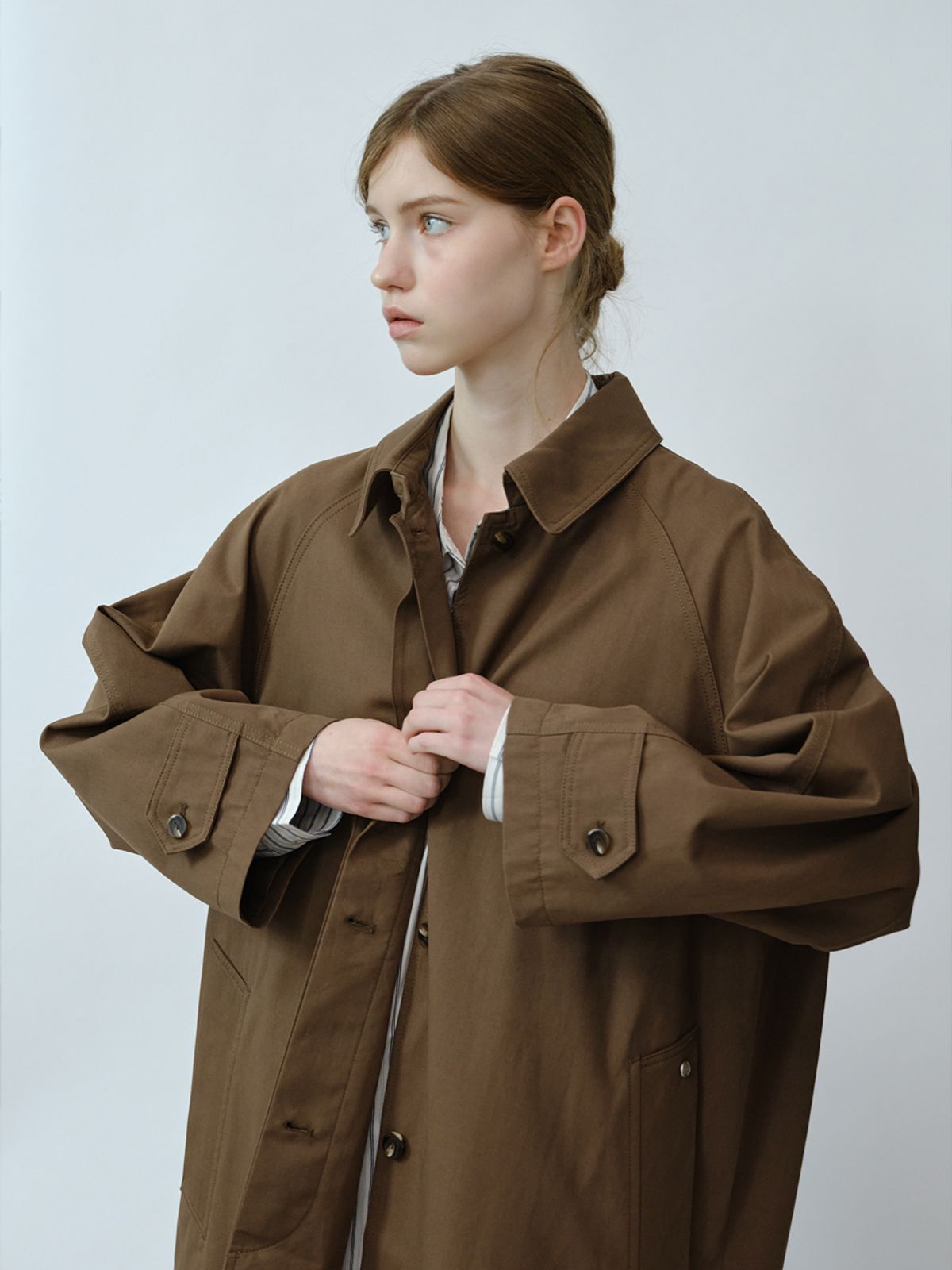 엘씨브이(LCVE) COTTON BALMACAAN COAT_BROWN