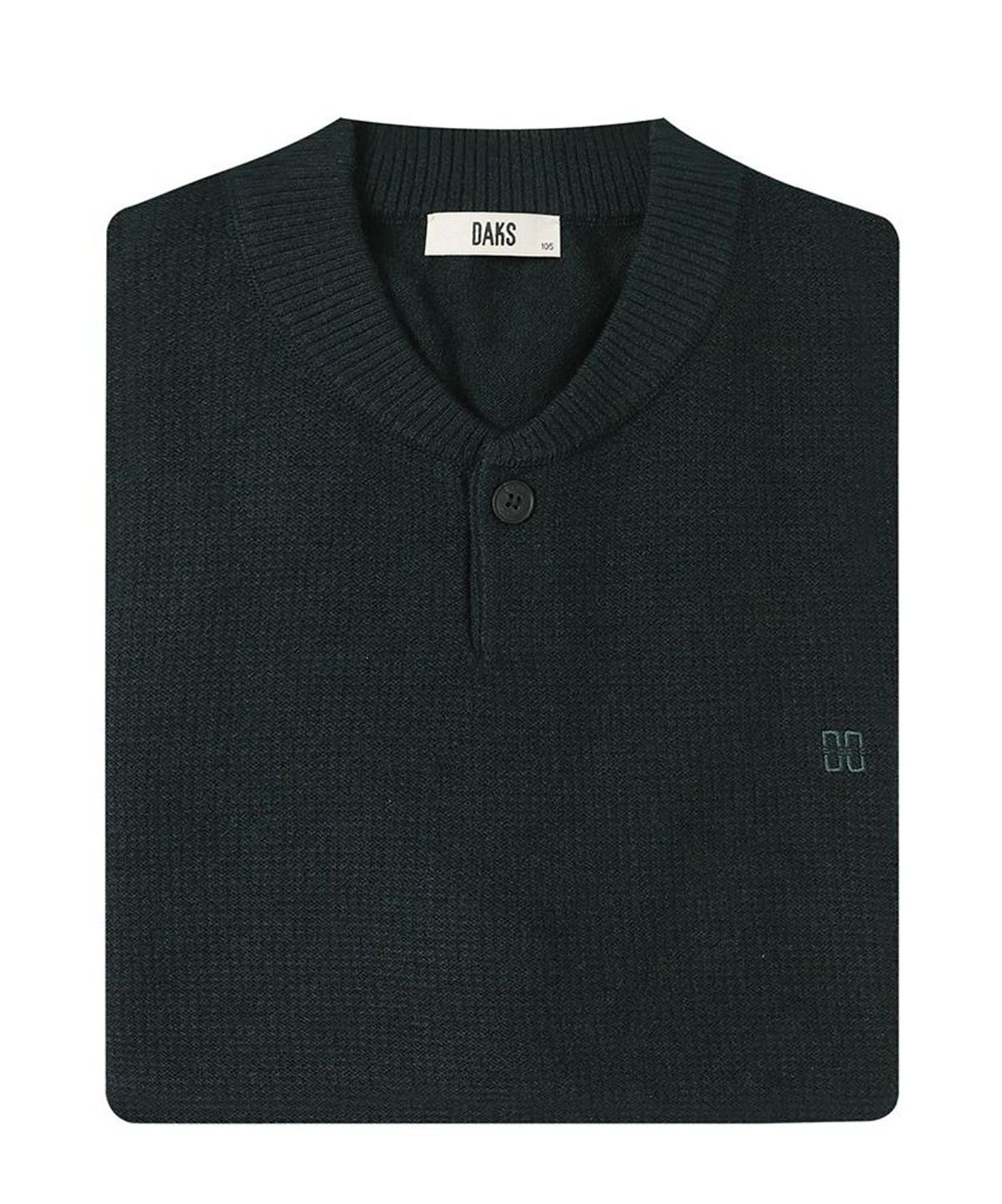닥스셔츠(DAKS SHIRTS) 울100 헨리넥베스트 레귤러핏 그린_DMW1SWVE101E1