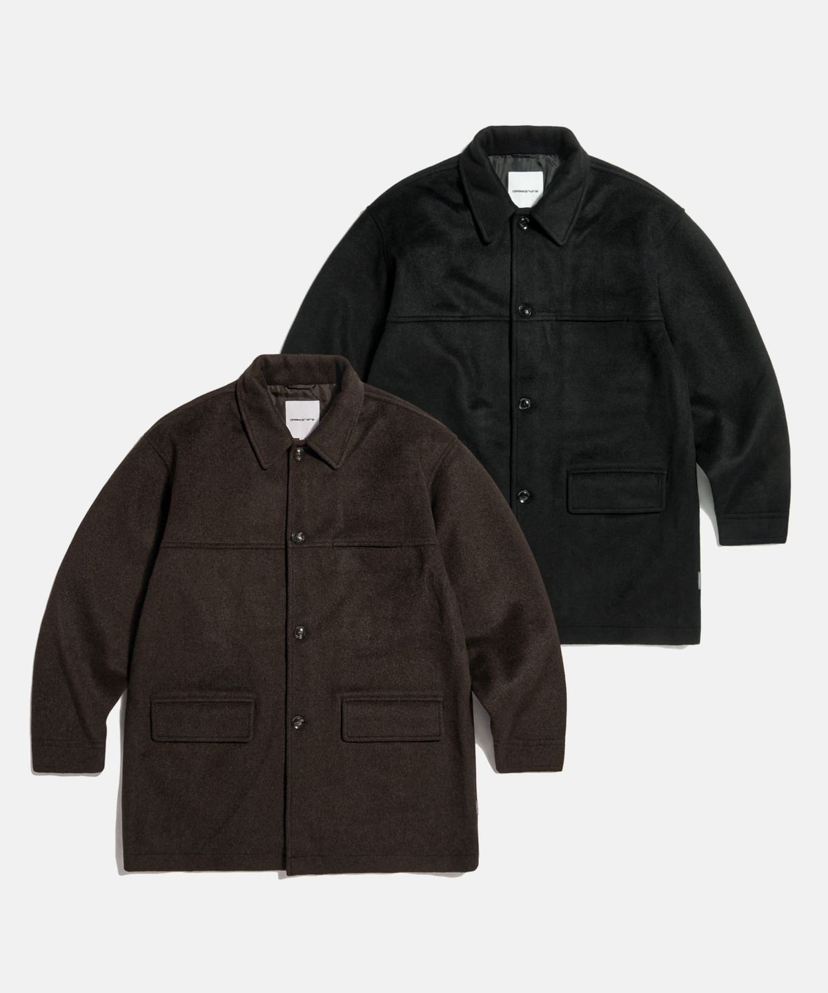 에스피오나지(ESPIONAGE) Wool Blend Car Coat Black