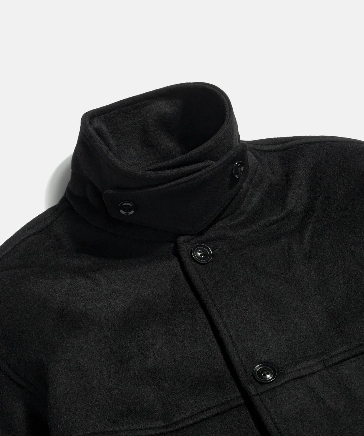 에스피오나지(ESPIONAGE) Wool Blend Car Coat Black