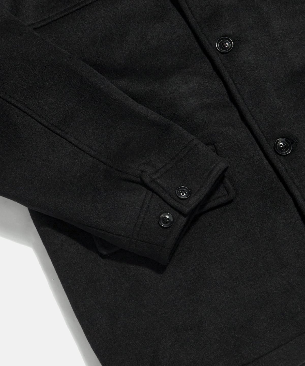 에스피오나지(ESPIONAGE) Wool Blend Car Coat Black