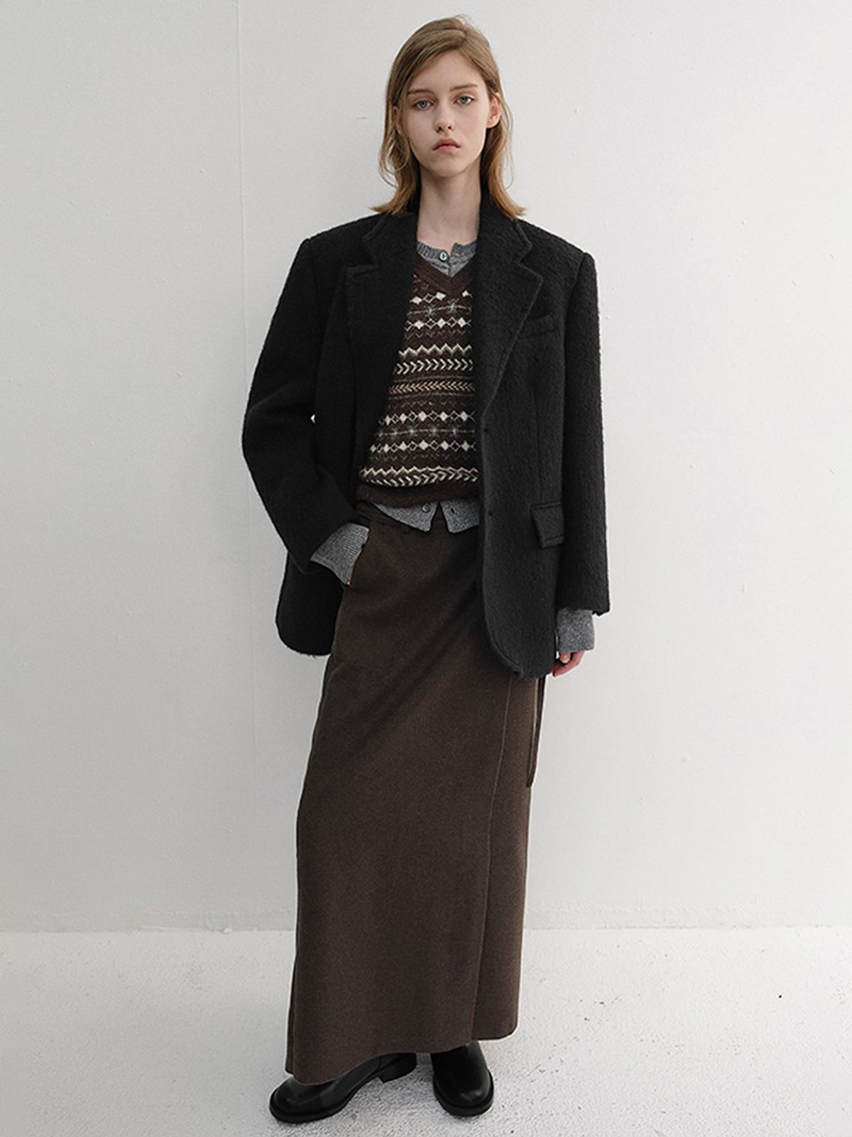 던스트(DUNST) UNISEX ALPACA BLAZER COAT_UDJA6D123_BLACK