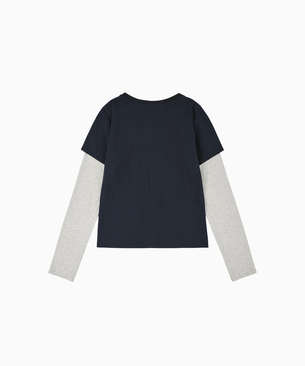 헬로 선라이즈(HELLO SUNRISE) Henley Neck Layered L/S Tee(W)_Navy