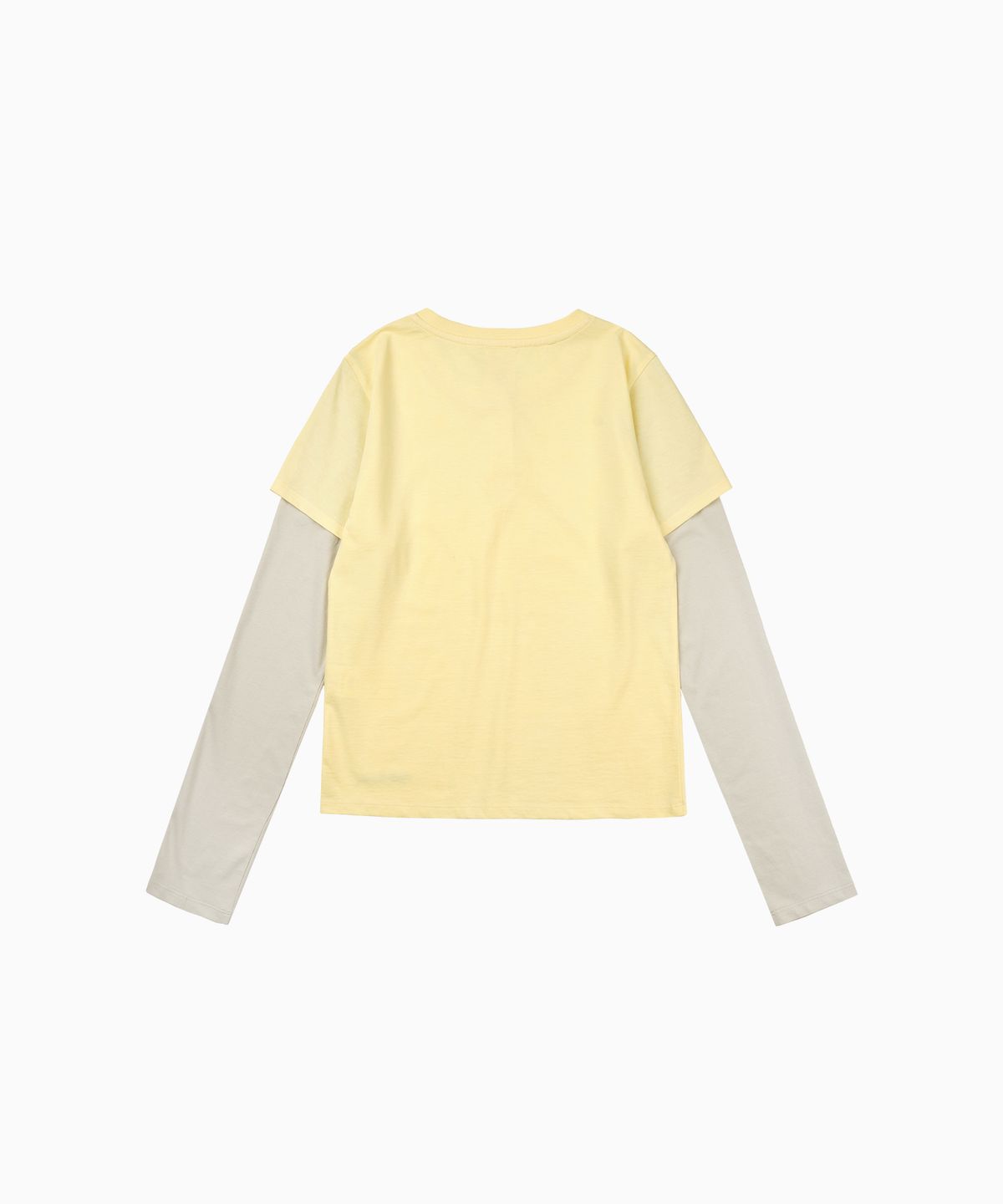 헬로 선라이즈(HELLO SUNRISE) Henley Neck Layered L/S Tee(W)_Light Yellow