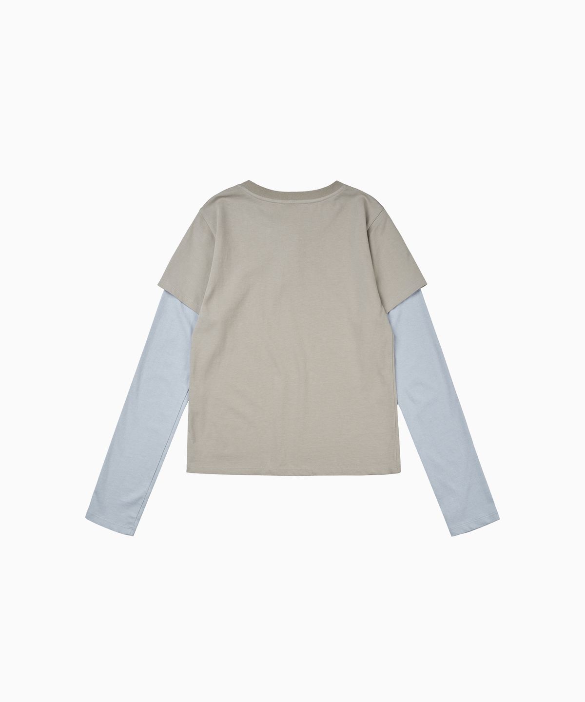 헬로 선라이즈(HELLO SUNRISE) Henley Neck Layered L/S Tee(W)_Beige