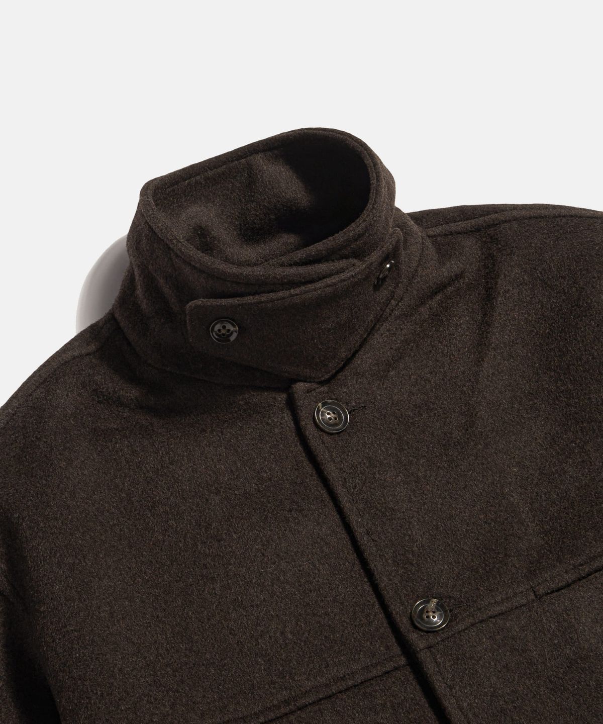 에스피오나지(ESPIONAGE) Wool Blend Car Coat Dark Mocha