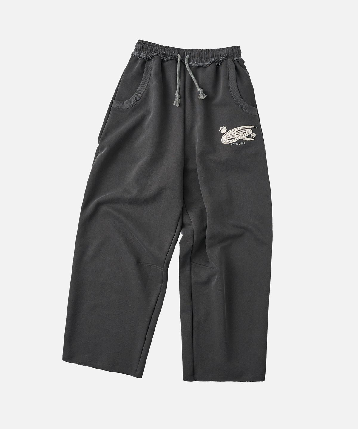 에르에르(ERER) Vintage Logo Applique Sweatpants Charcoal