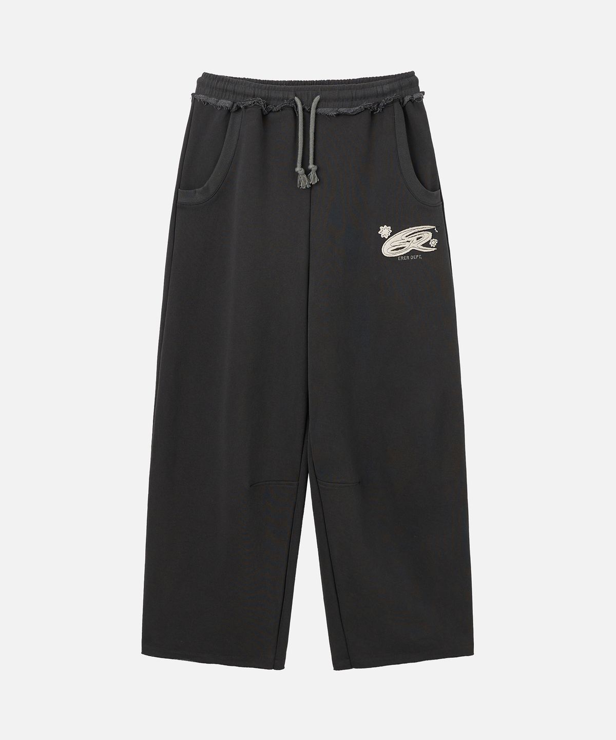 에르에르(ERER) Vintage Logo Applique Sweatpants Charcoal