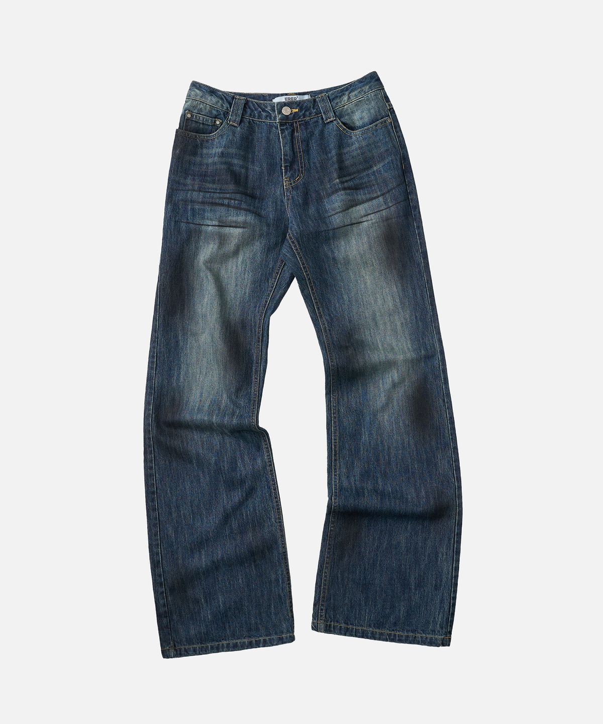 에르에르(ERER) Dirty Washed Semi Bootcut Denim Indigo