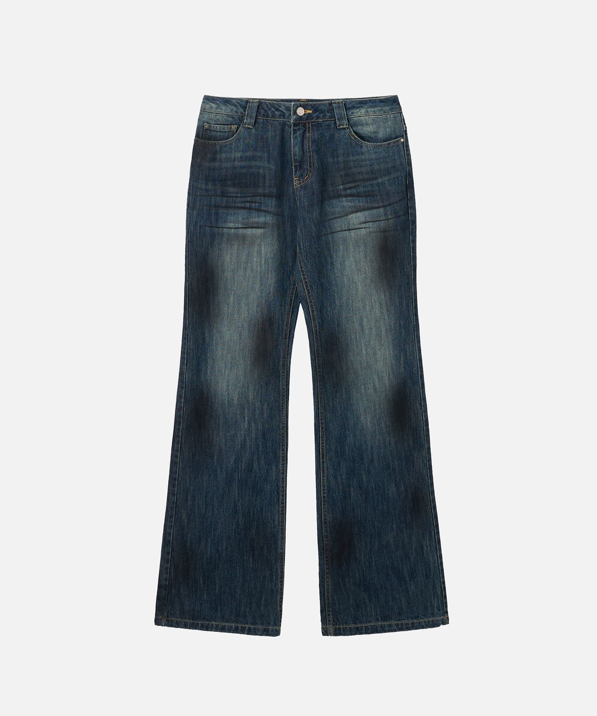에르에르(ERER) Dirty Washed Semi Bootcut Denim Indigo