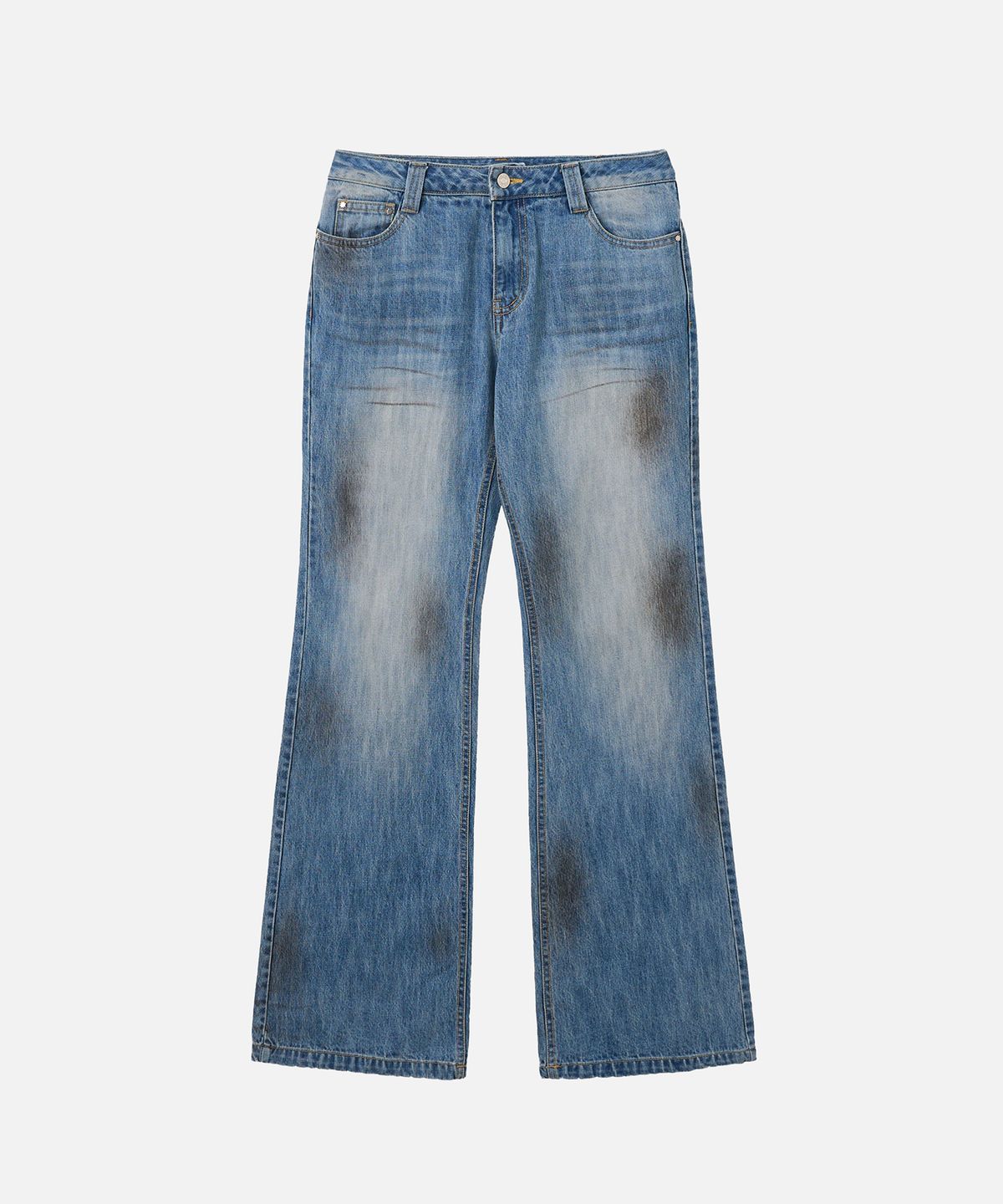 에르에르(ERER) Dirty Washed Semi Bootcut Denim Light Indigo