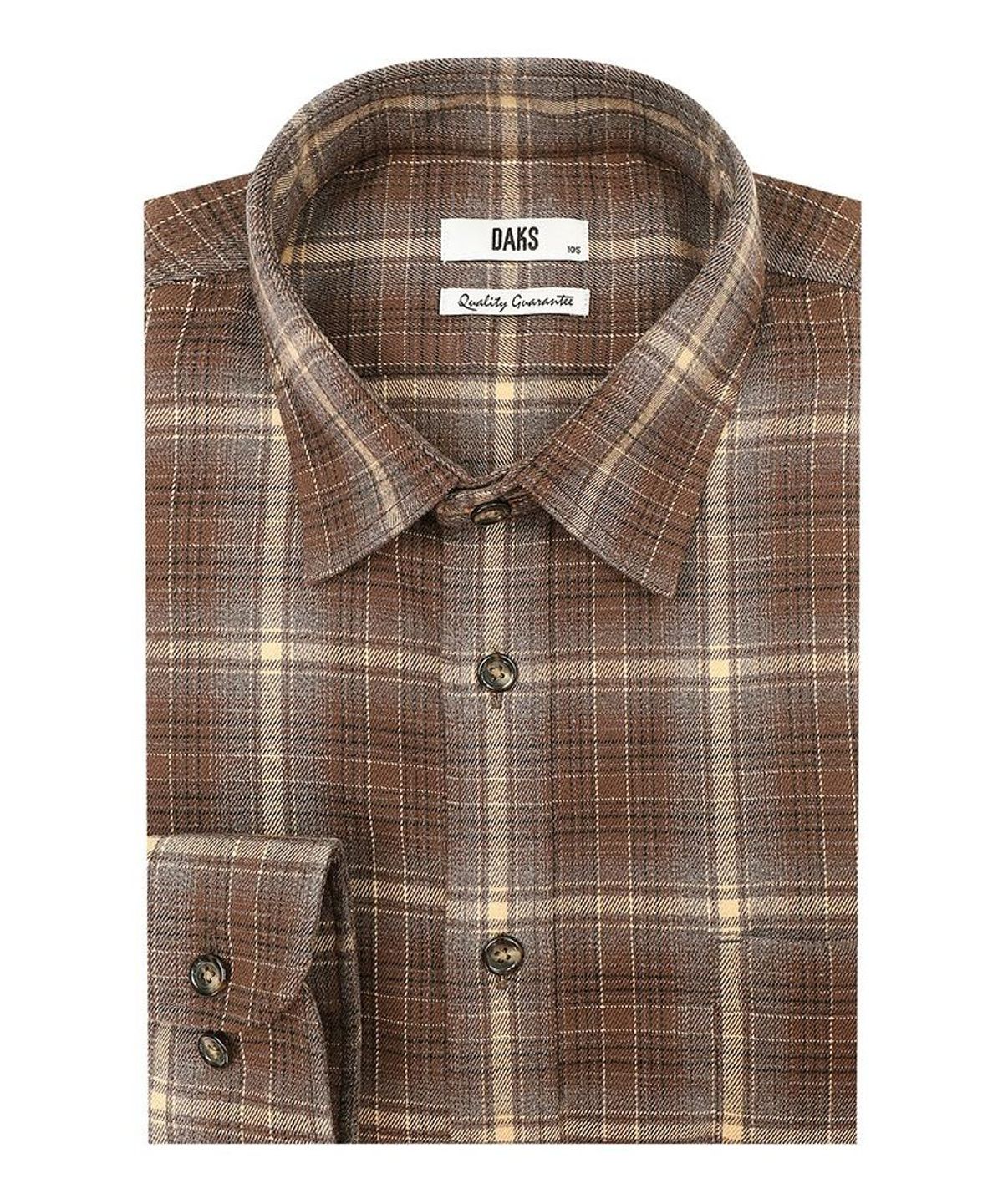 닥스셔츠(DAKS SHIRTS) 노케어 스트레치 미듐체크셔츠 레귤러핏 브라운_DMW1SHCL700W1