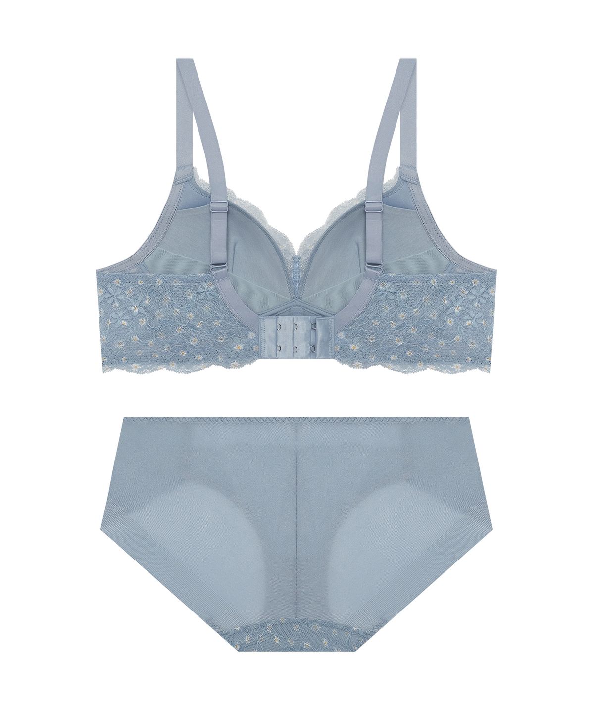 엘르이너웨어(ELLE INNERWEAR) 데이지 레이스 노와이어 브라 팬티 세트