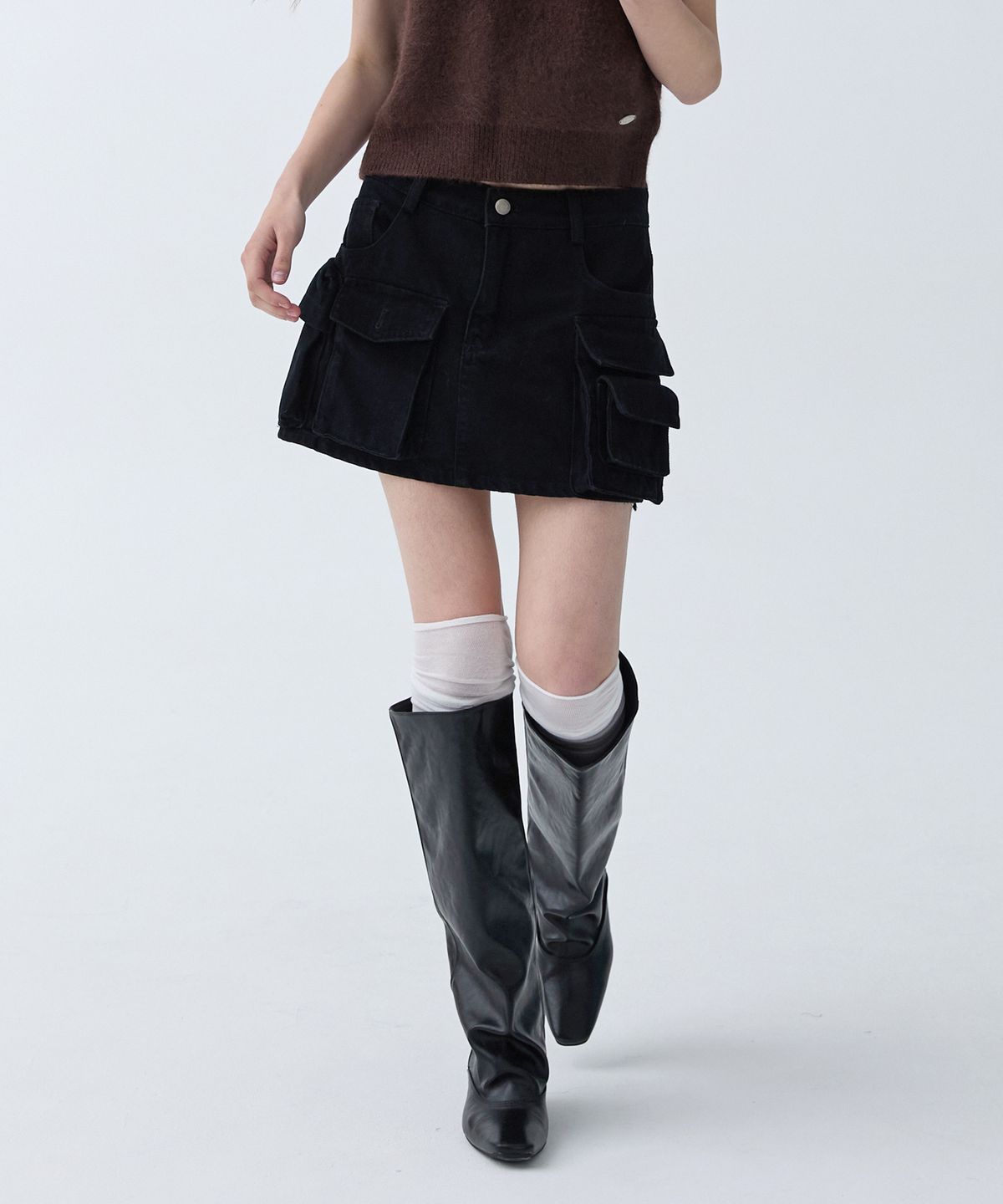 아크무어(ARCMOOR) 스퀘어 토 샤프트 부츠 [Black]