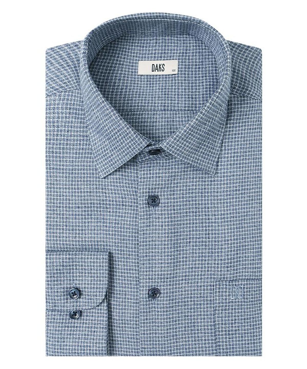 닥스셔츠(DAKS SHIRTS) 노케어 폴리혼방 스몰체크셔츠 레귤러핏 블루_DMW1SHCL122B1