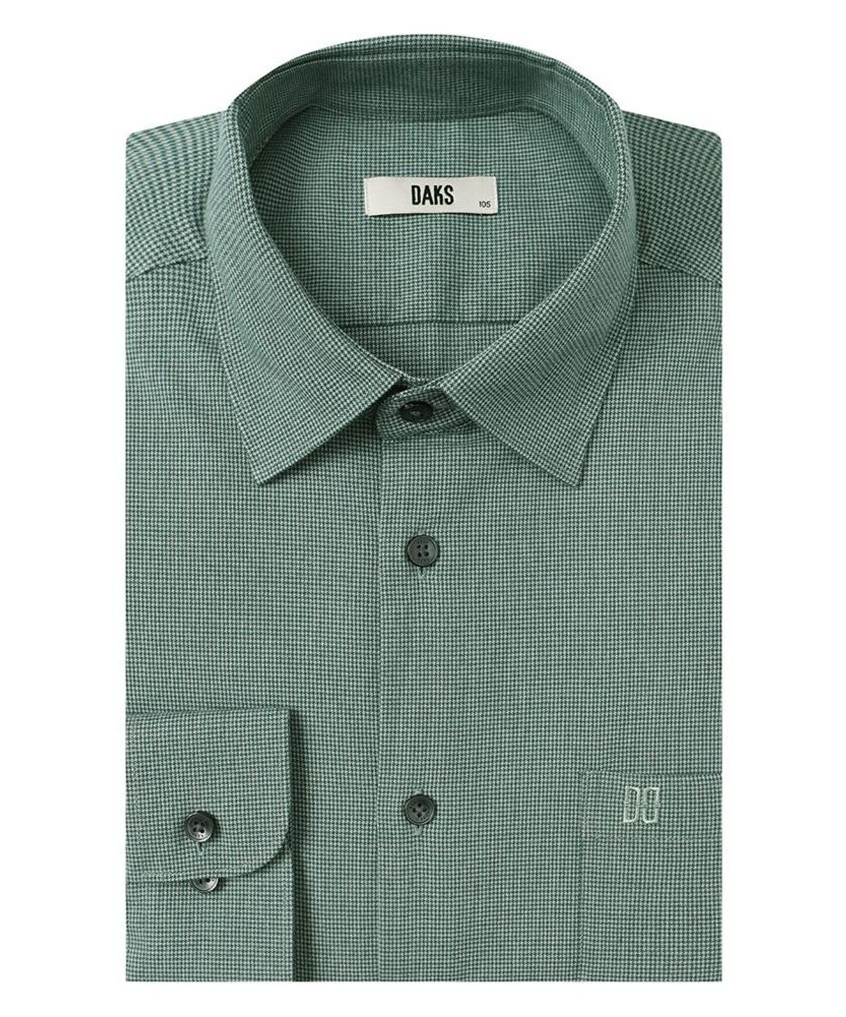 닥스셔츠(DAKS SHIRTS) 노케어 폴리혼방 스몰체크셔츠 레귤러핏 그린_DMW1SHCL123E1