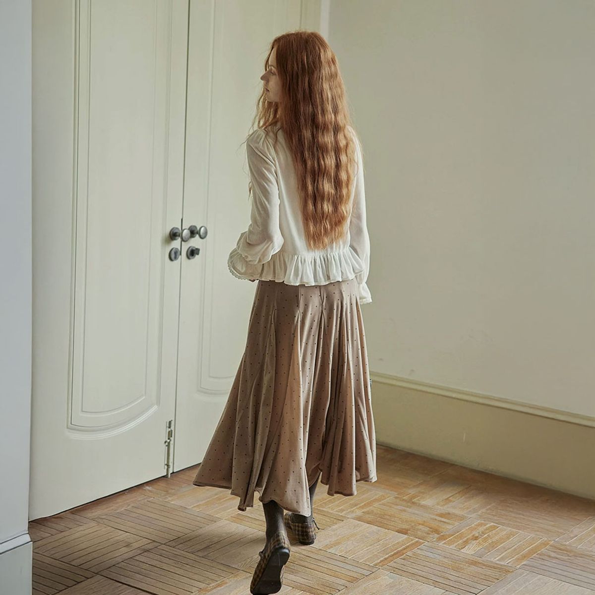 프라우드 마리(PROUD MARY) PM_Gentle dot midi skirt