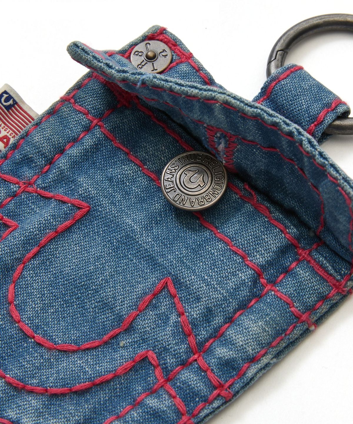 트루릴리젼(TRUERELIGION) Big T Denim Pocket Keyring - PINK