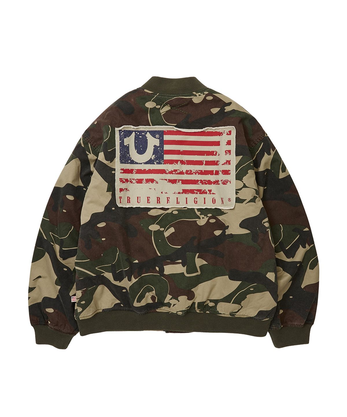 트루릴리젼(TRUERELIGION) Glorious Big Horseshoe Varsity Jacket - CAMO