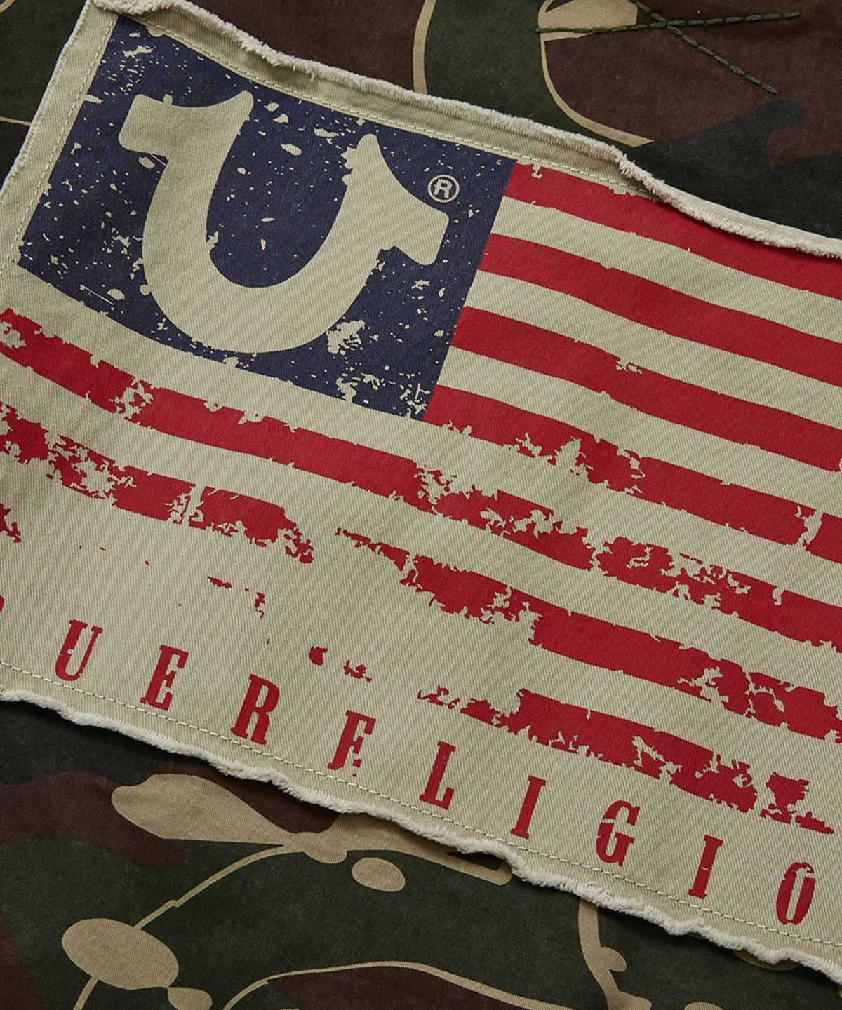 트루릴리젼(TRUERELIGION) Glorious Big Horseshoe Varsity Jacket - CAMO