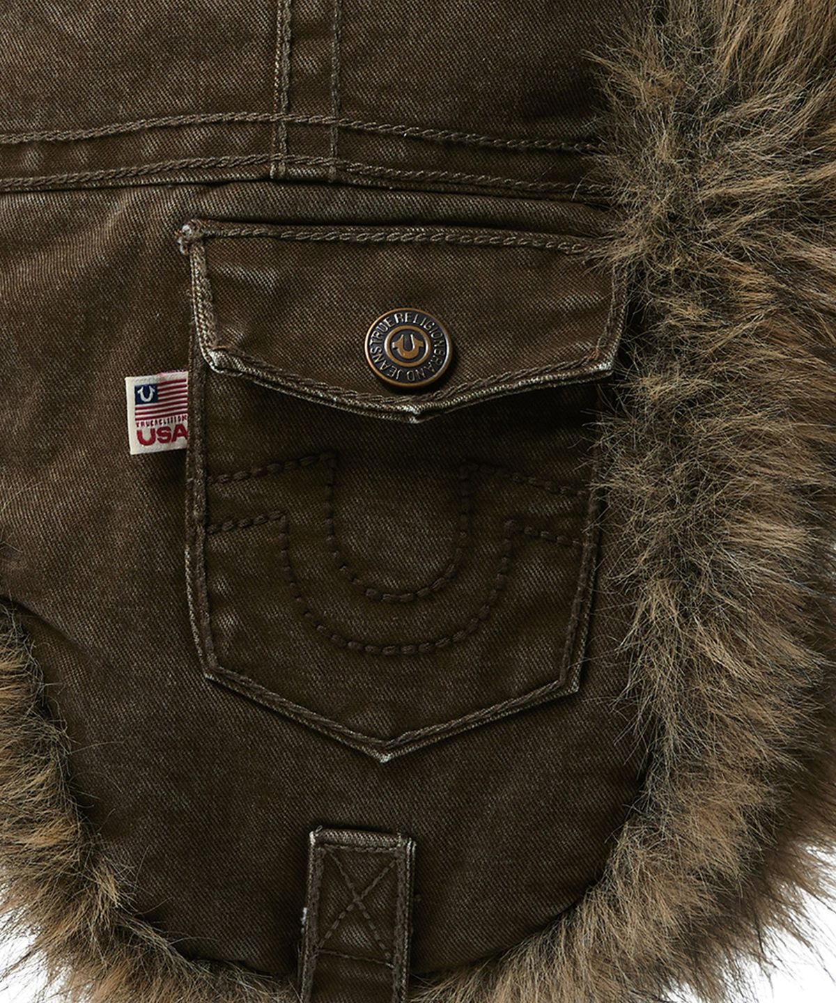 트루릴리젼(TRUERELIGION) Washed Twill Pocket Trooper Hat - WASHED BROWN