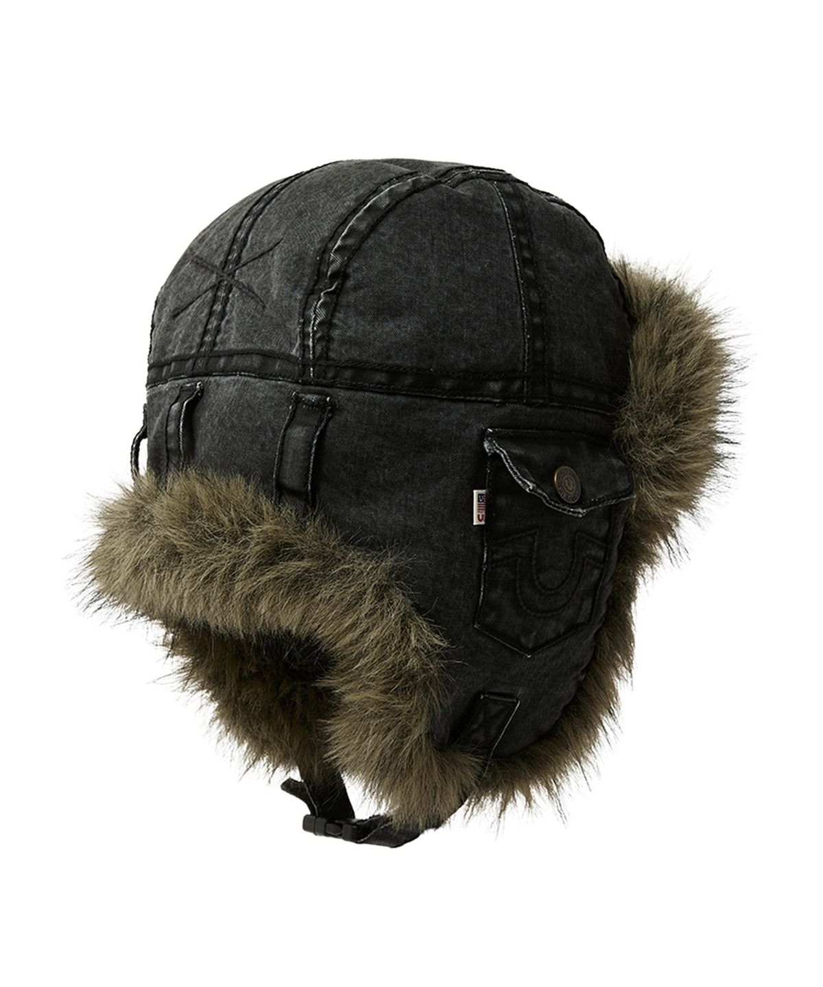 트루릴리젼(TRUERELIGION) Washed Twill Pocket Trooper Hat - WASHED BLACK