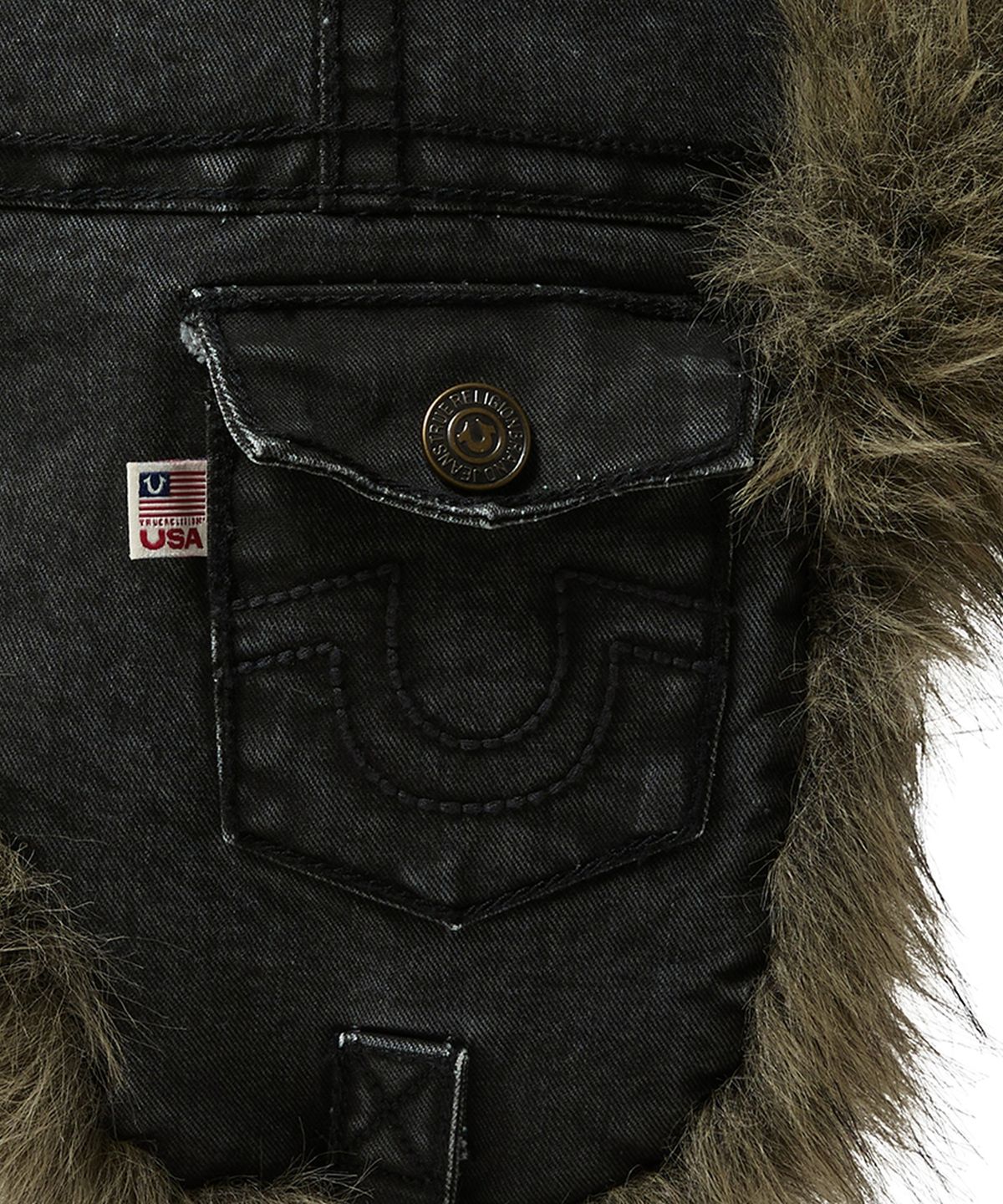 트루릴리젼(TRUERELIGION) Washed Twill Pocket Trooper Hat - WASHED BLACK