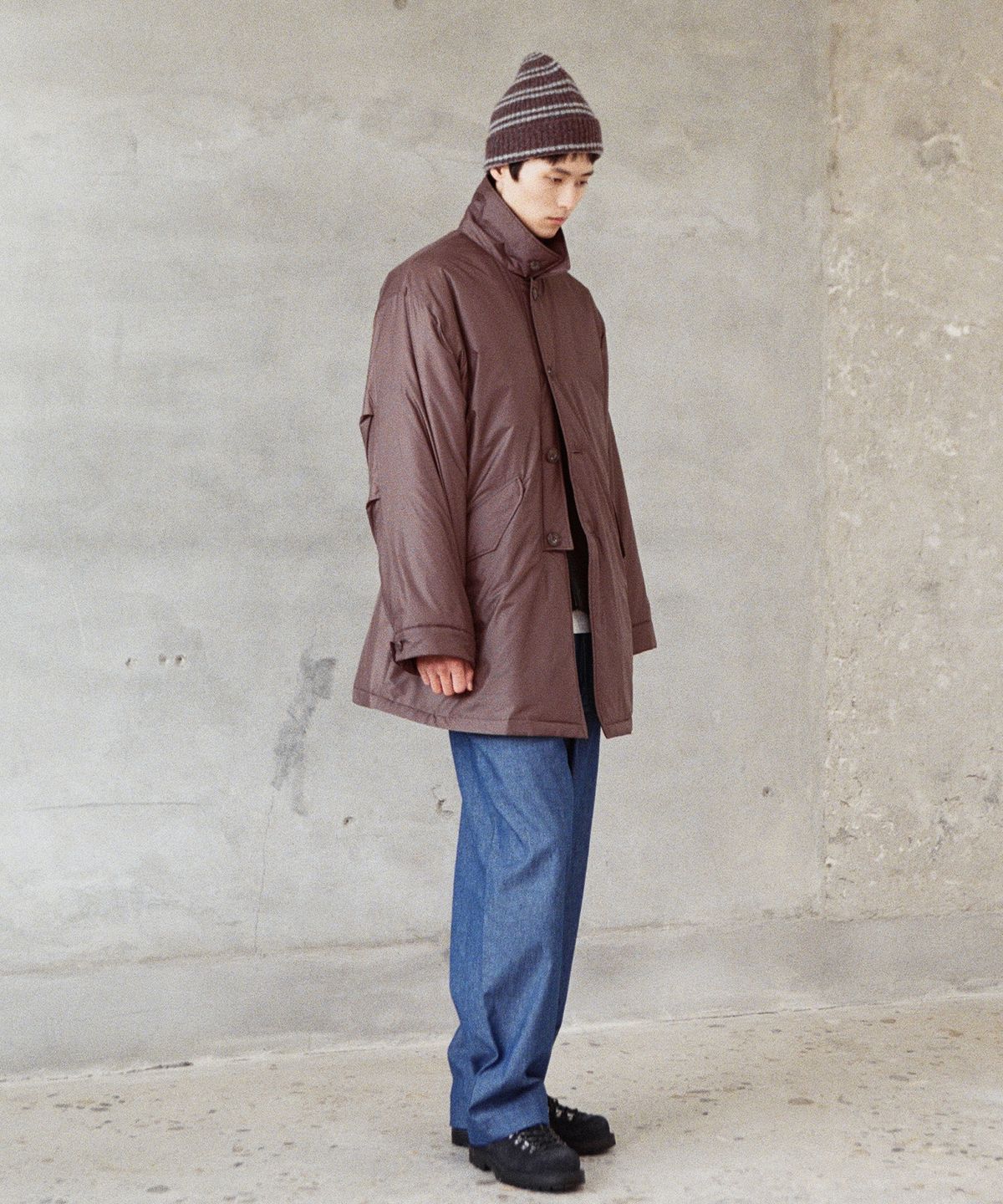 홀리선(HORLISUN) Basel Padding Half Coat Spain Olive