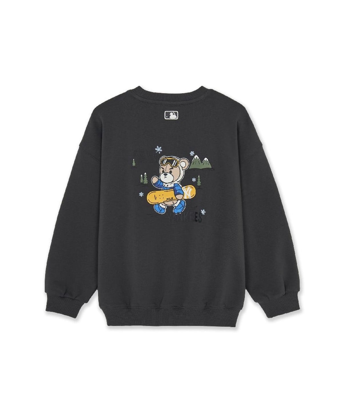 엠엘비 키즈(MLB KIDS) 스트릿 드로잉 베어 기모 맨투맨 NY (D.Charcoal Grey)