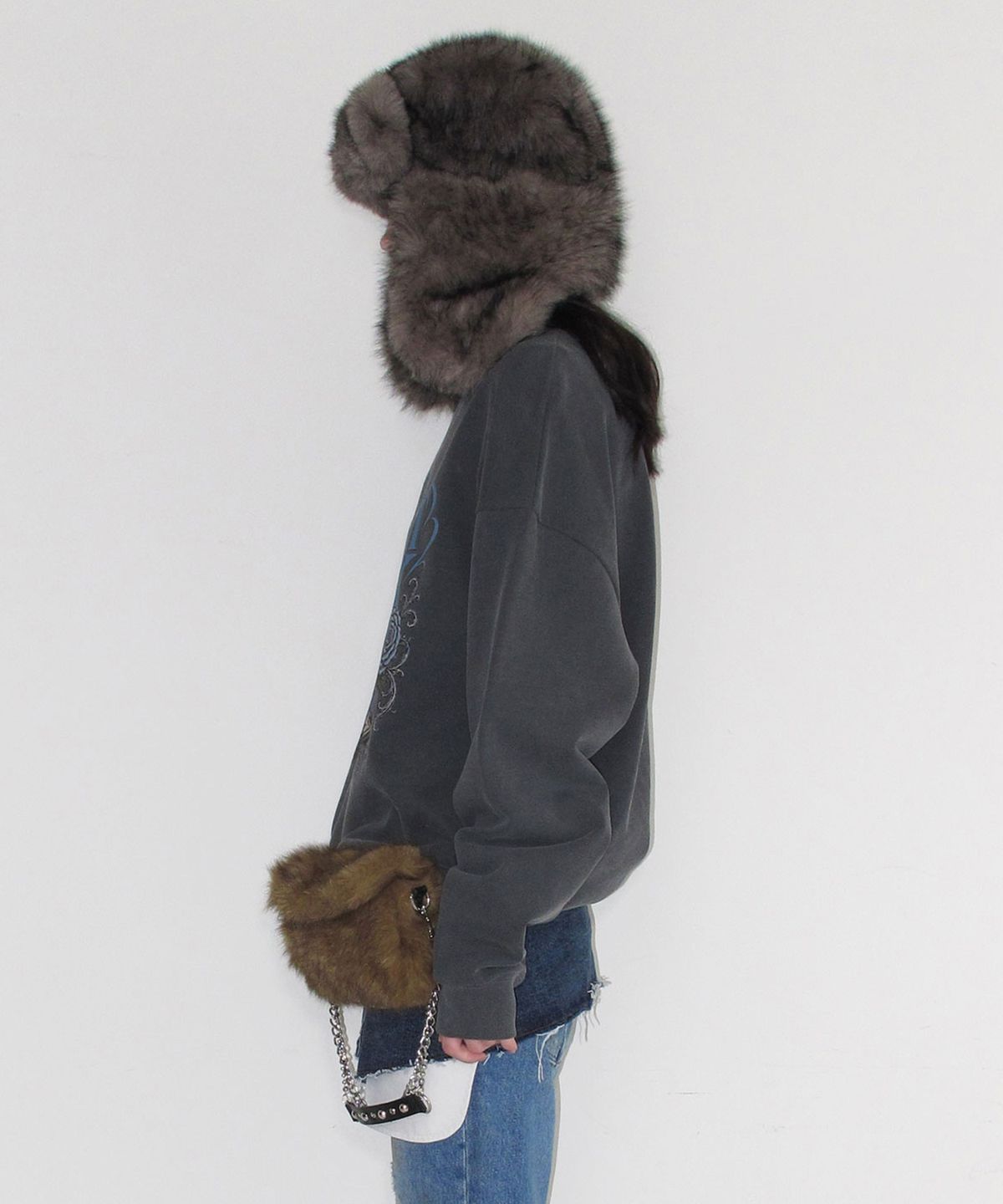 인스턴트펑크(INSTANTFUNK) FAUX FUR TRAPPER HAT - BROWN
