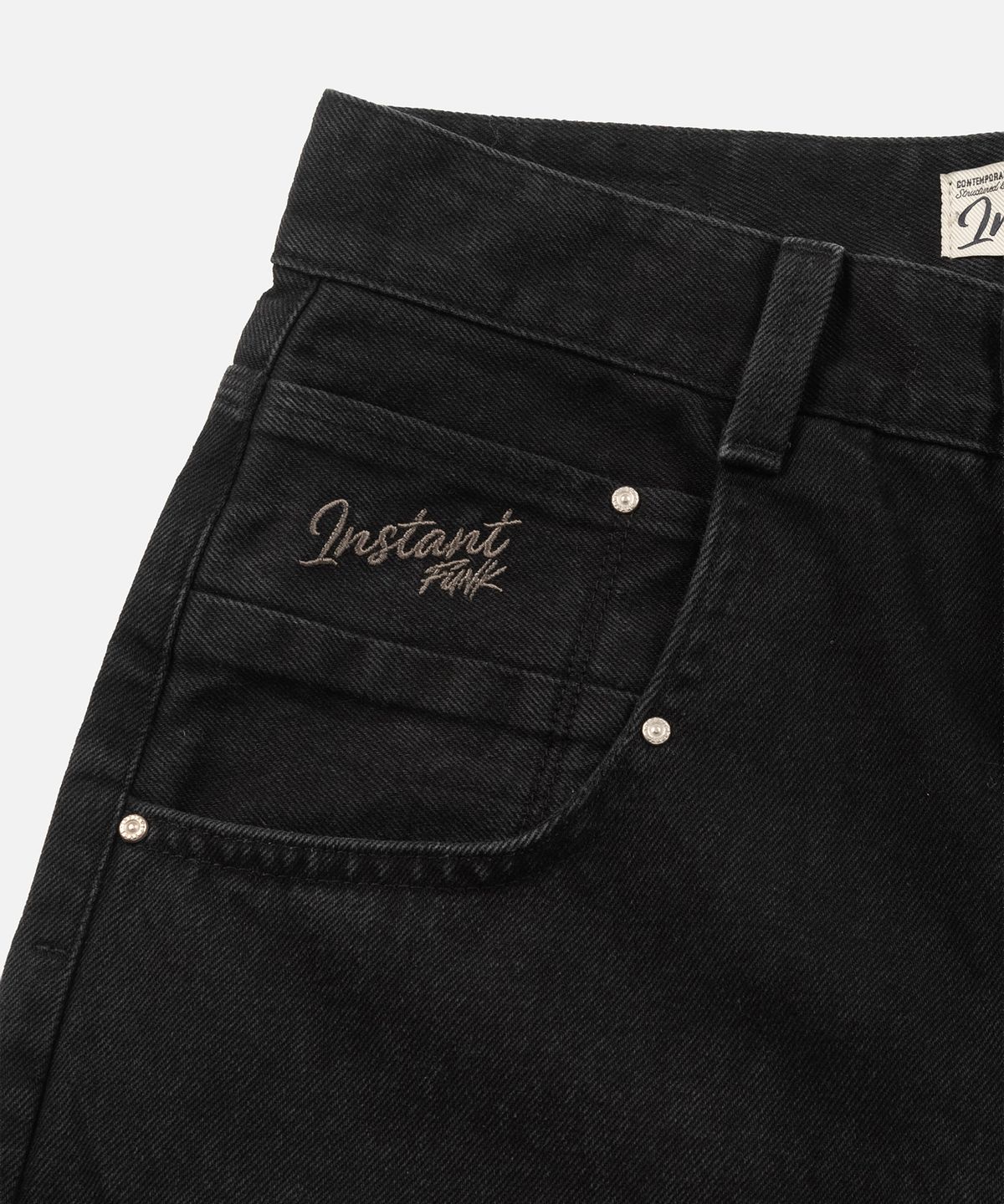 인스턴트펑크(INSTANTFUNK) BIG POCKET LOOSE FIT DENIM - BLACK