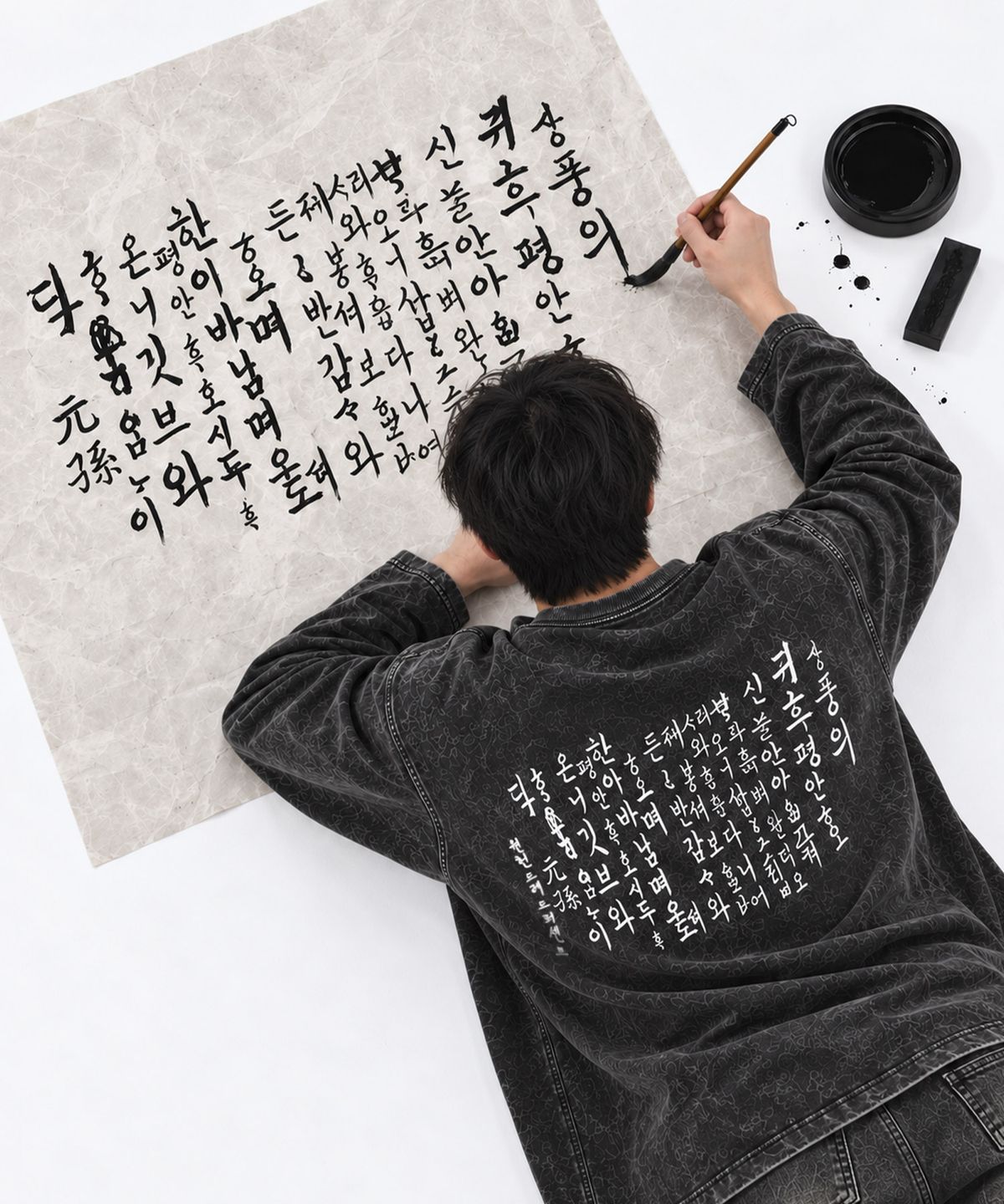 원헌드레드퍼센트(OHP) OHPxHARMONIA 어린정조 어필 피그먼트 긴팔티 한글날 기념6