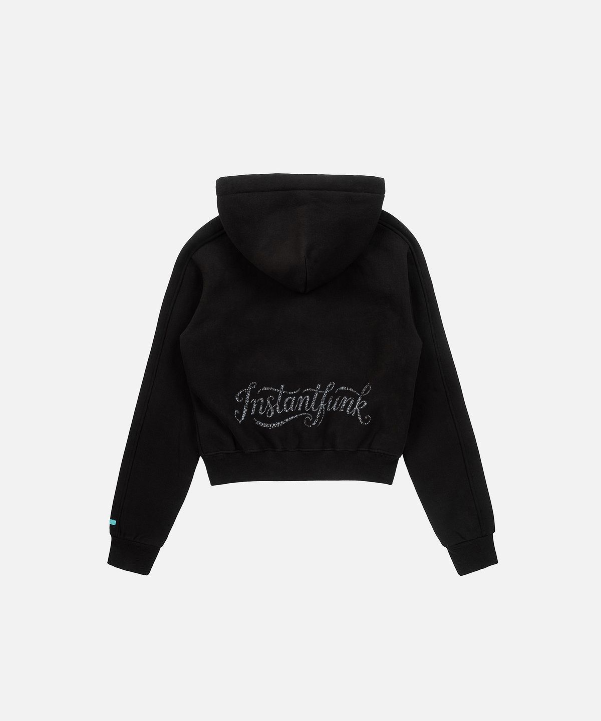 인스턴트펑크(INSTANTFUNK) RHINESTONE ZIP HOOD UP HOODIE - BLACK