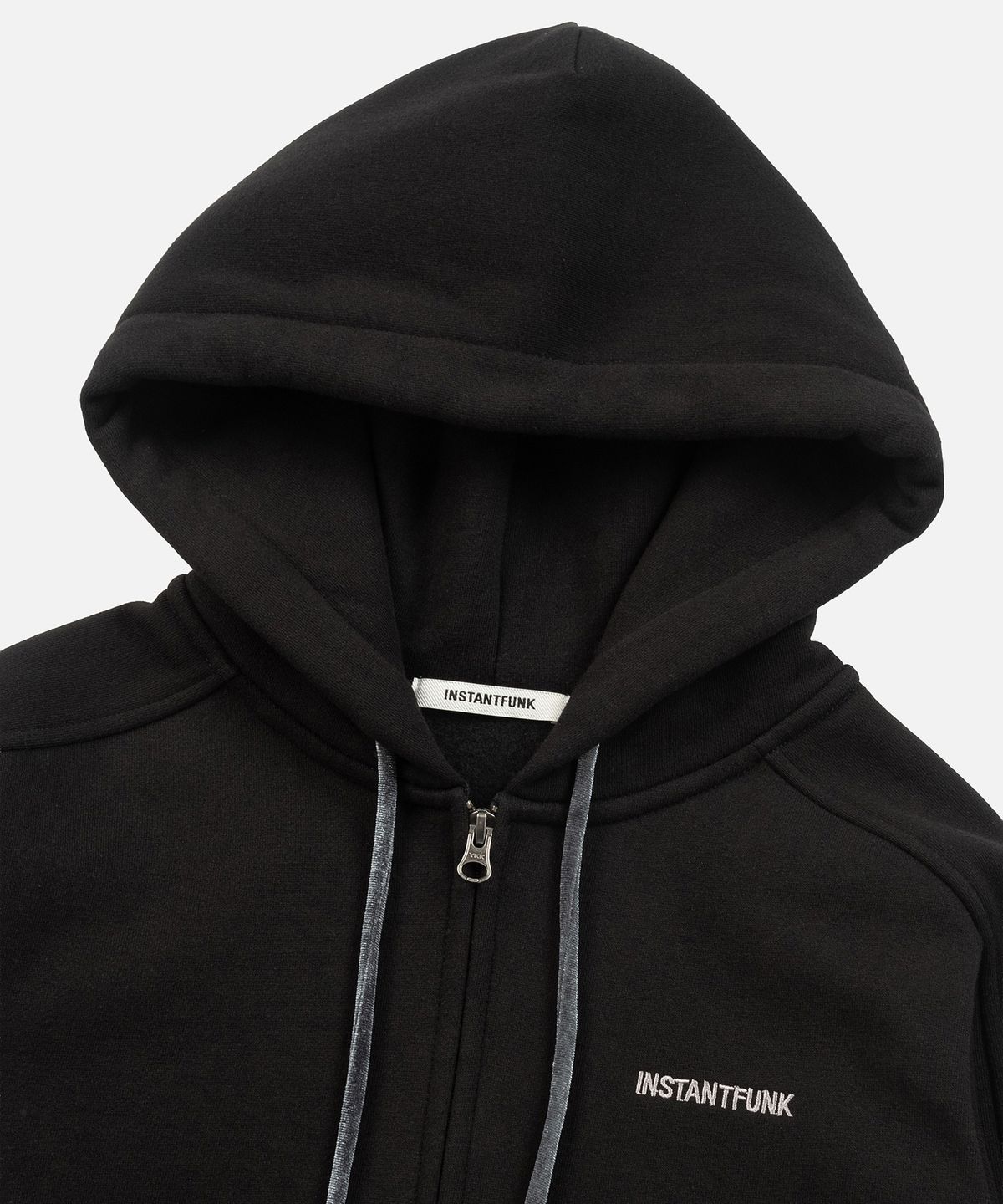 인스턴트펑크(INSTANTFUNK) RHINESTONE ZIP HOOD UP HOODIE - BLACK
