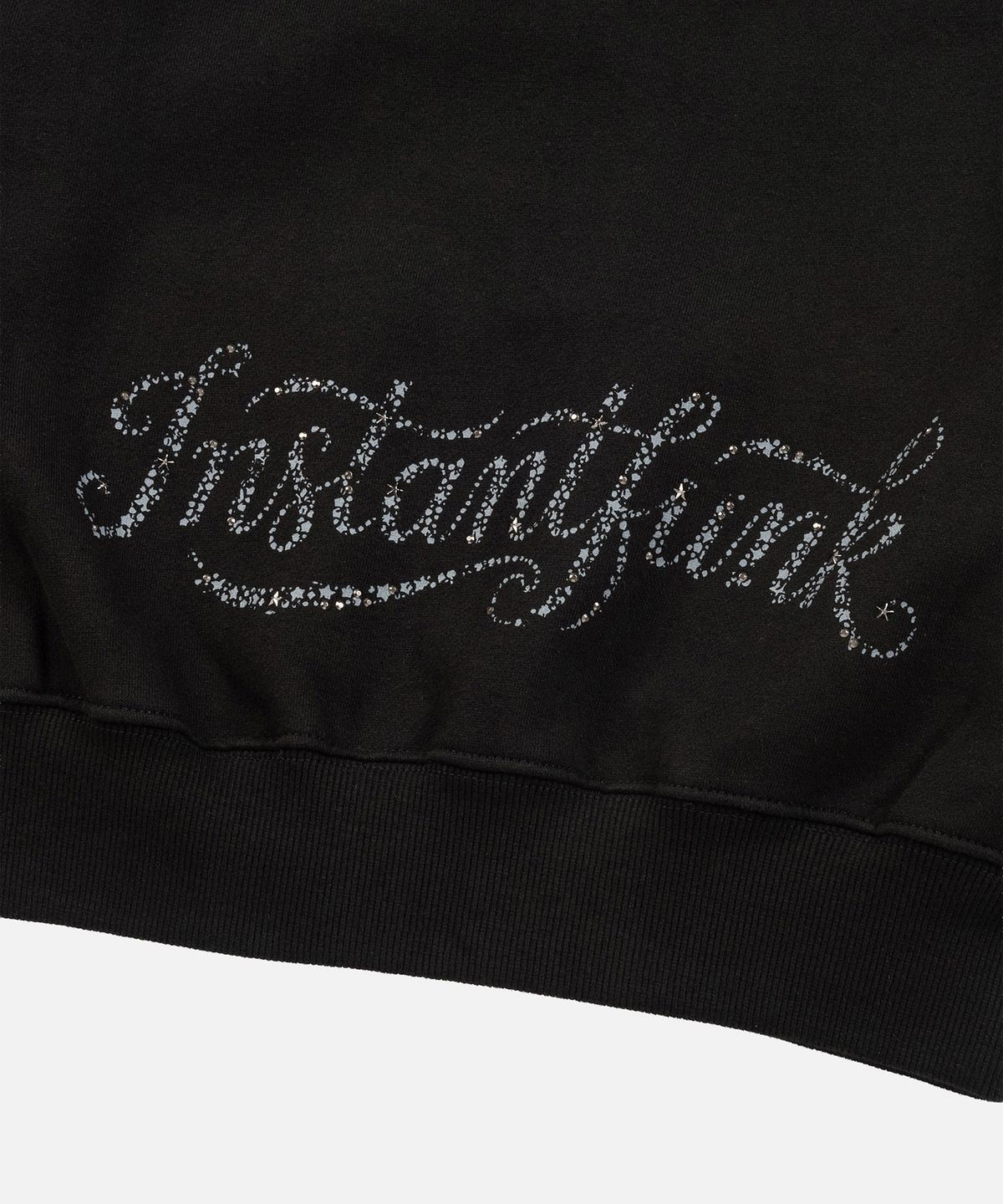 인스턴트펑크(INSTANTFUNK) RHINESTONE ZIP HOOD UP HOODIE - BLACK