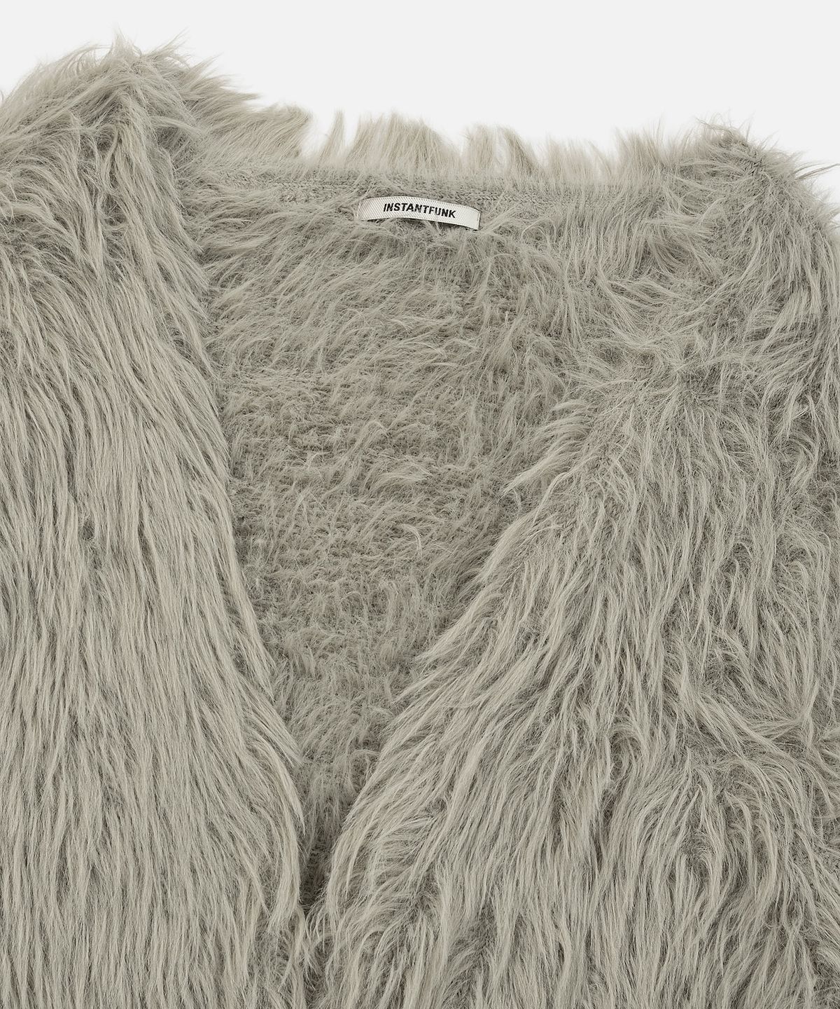 인스턴트펑크(INSTANTFUNK) OVERSIZED FEATHER YARN LONG CARDIGAN - GREY