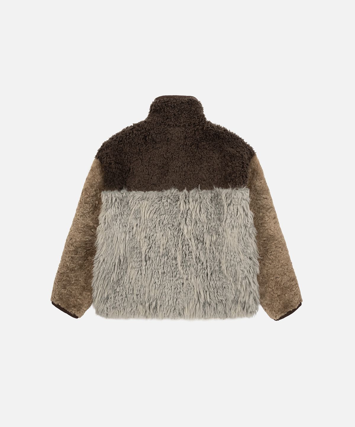 인스턴트펑크(INSTANTFUNK) MIXED FUR FLEECE ZIPUP JACKET - KHAKI