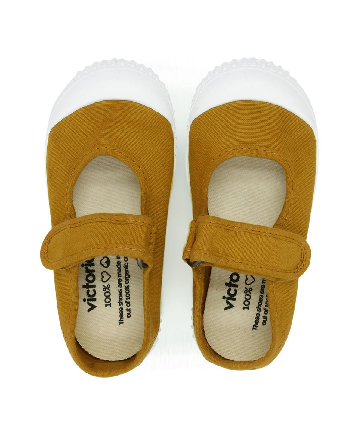 빅토리아슈즈 키즈(VICTORIA SHOES KIDS) 아동 메르세데스 틴타다 코튼 스트랩 스니커즈 (136605-MOSTAZA)