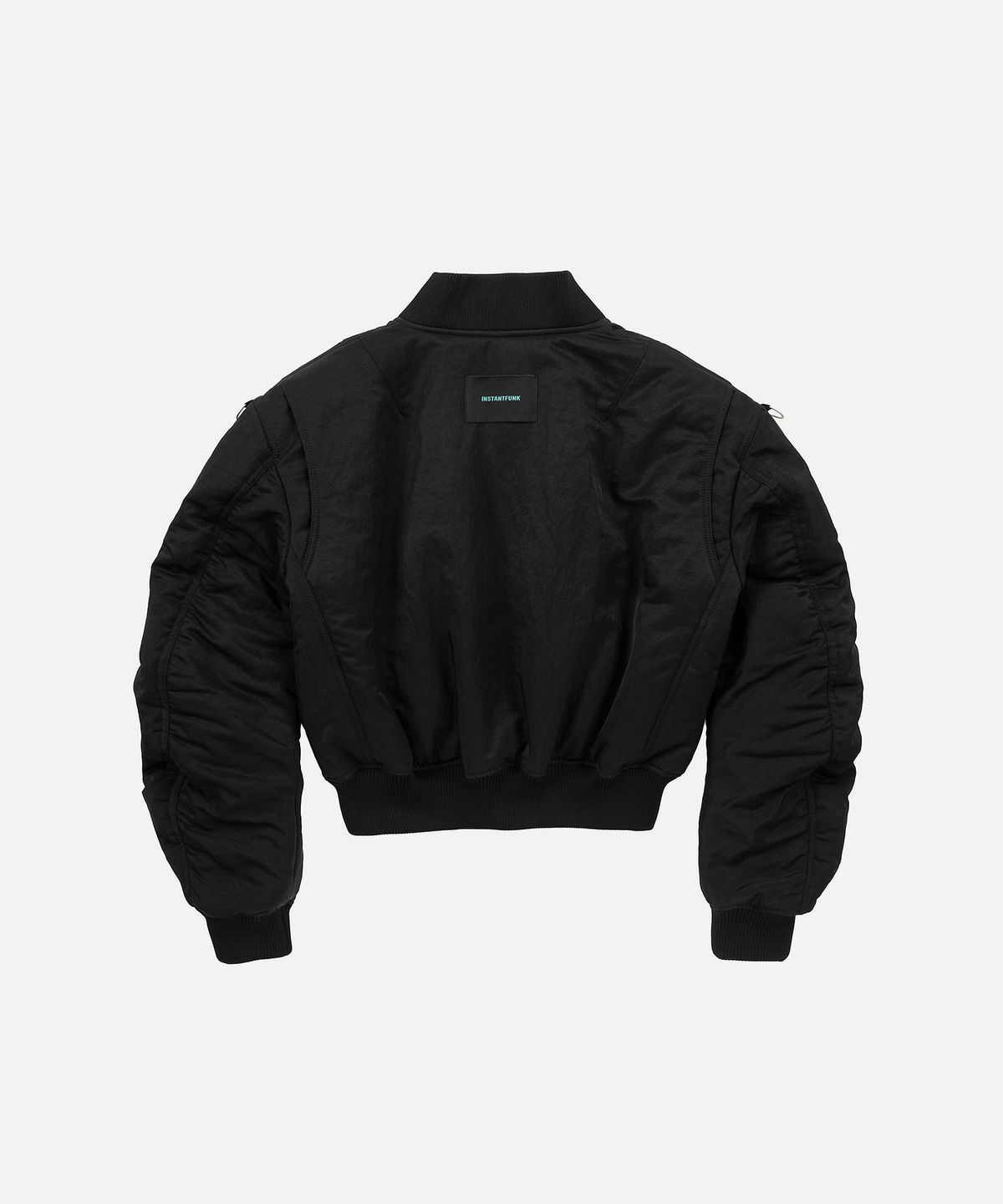 인스턴트펑크(INSTANTFUNK) CROPPED SHIRRING BOMBER JACKET - BLACK