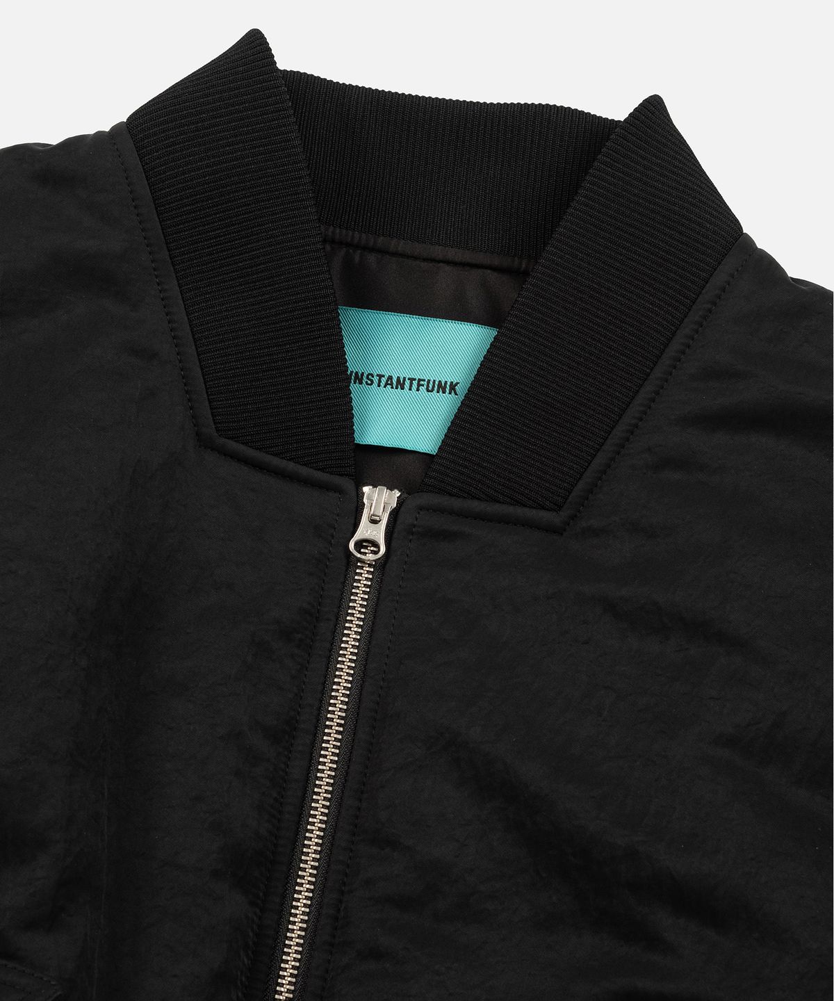 인스턴트펑크(INSTANTFUNK) CROPPED SHIRRING BOMBER JACKET - BLACK