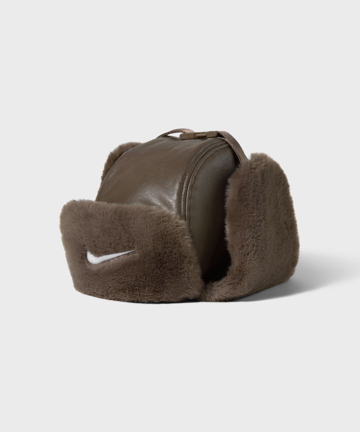 나이키(NIKE) 플라이 레더 트래퍼 캡 - 아이언스톤:밍크 브라운:화이트 / IQ4183-004